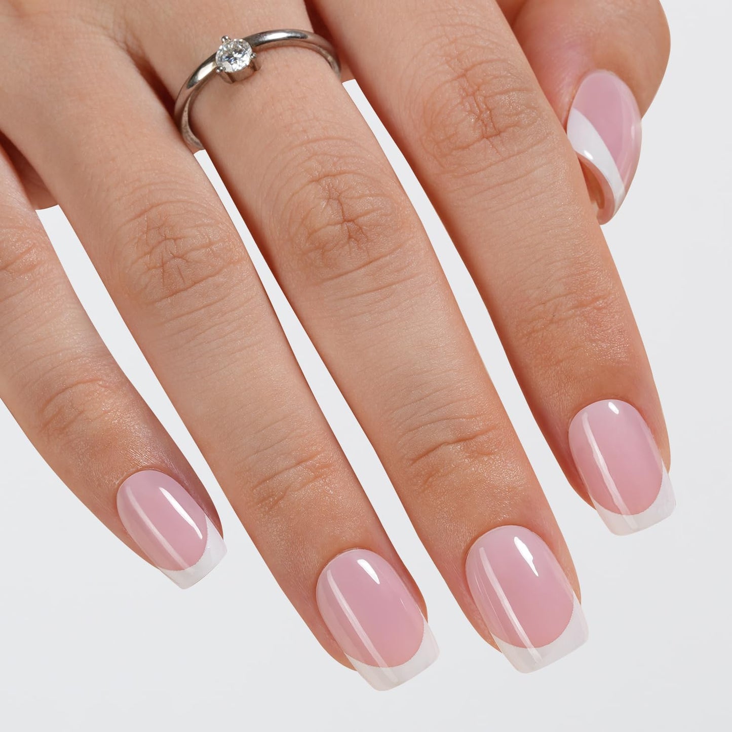 Vansiho Pink French Gel Fake Nails, 600Pcs Short Soft Gel Press on Nails