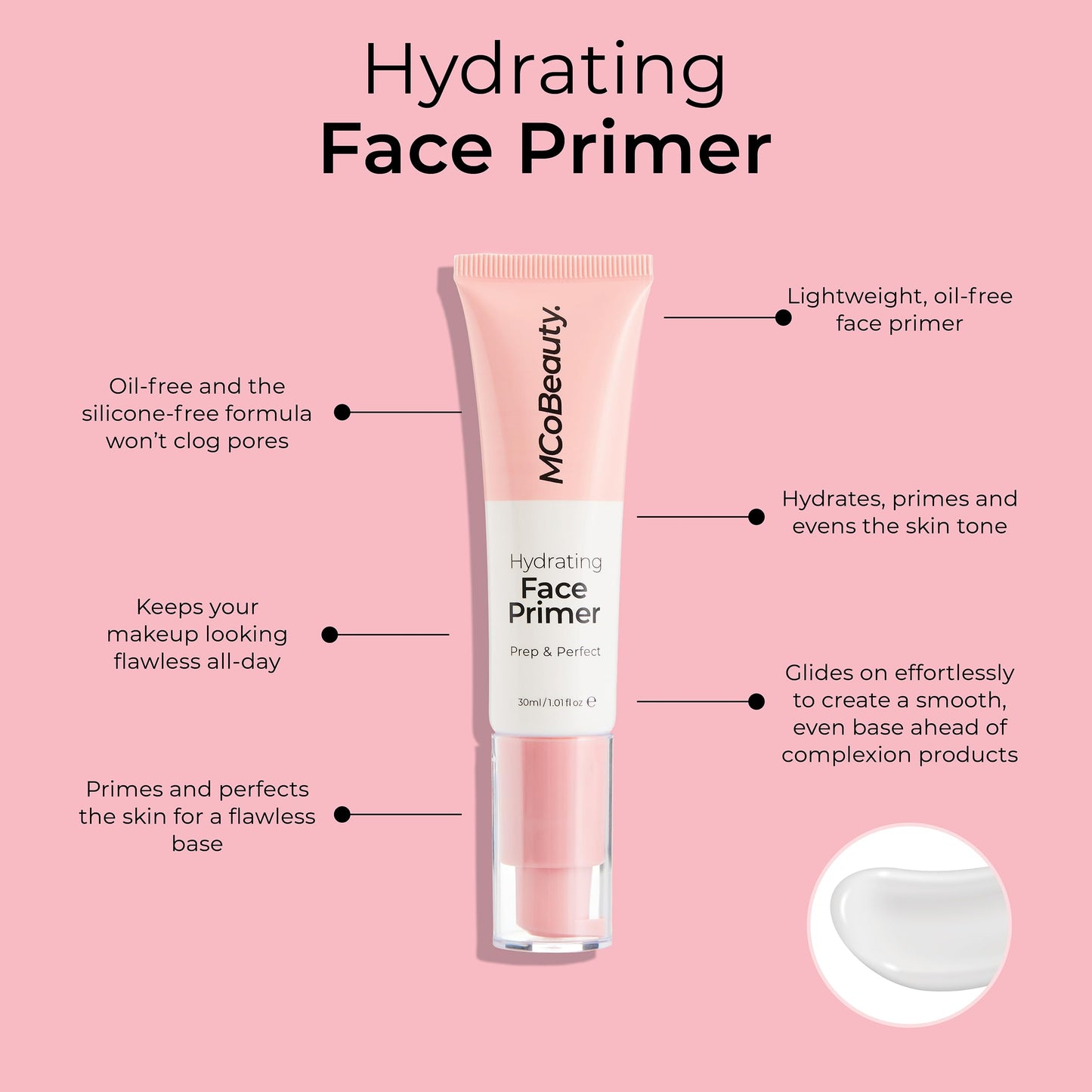 MCoBeauty Hydrating Primer Makeup, Water-Based Oil-Free Gel Primer