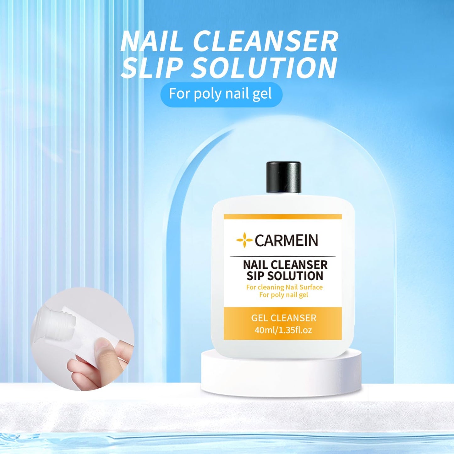 CARMEIN Nail Cleaner & Brush Cleaner & Gel Nail Polish Remover, 40ml/1.35fl.oz Must-Have Nail Care Trio