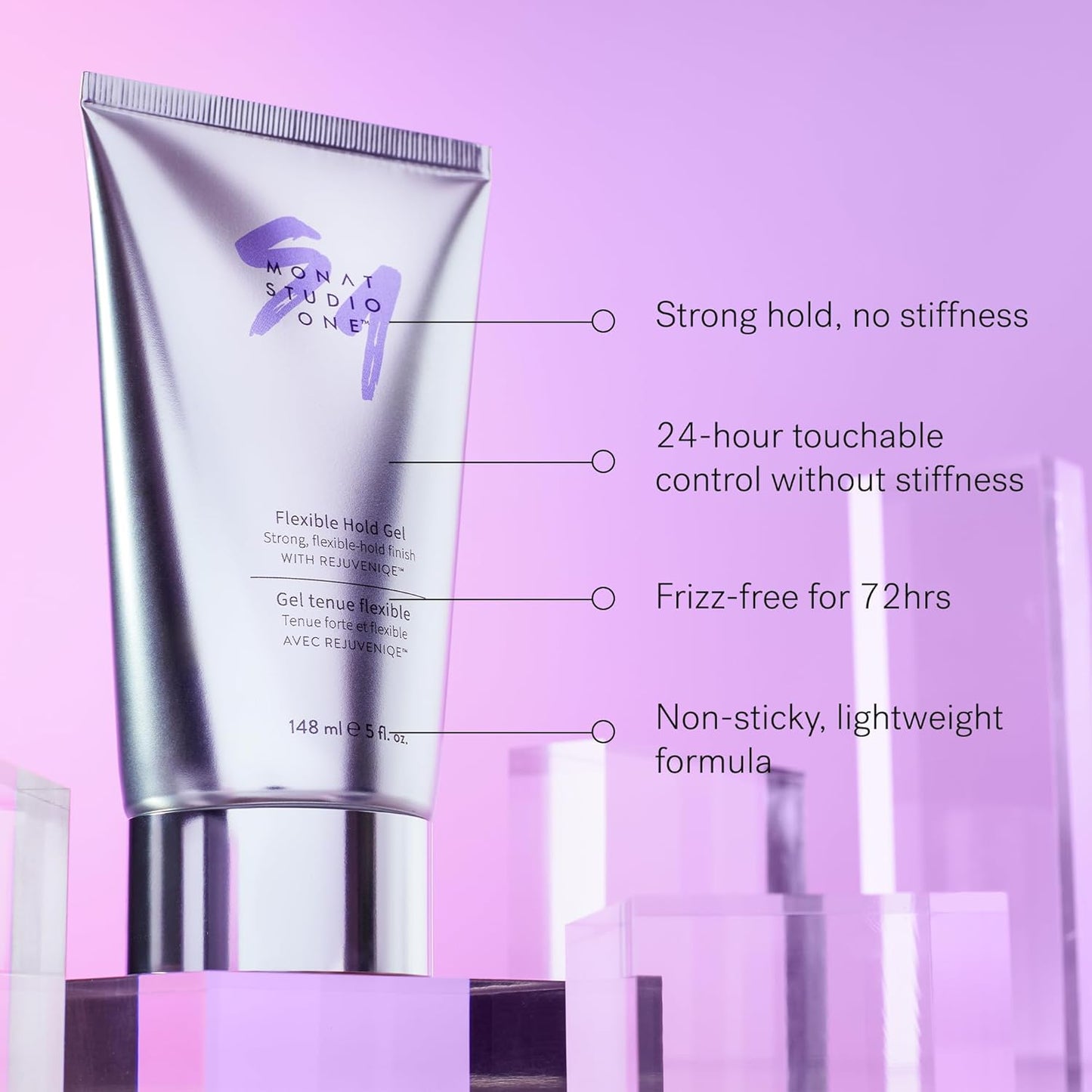 MONAT Studio One™ Flexible Hold Gel - 24-Hour Humidity Control & Non-Sticky Formula | Ideal for All Hair Types