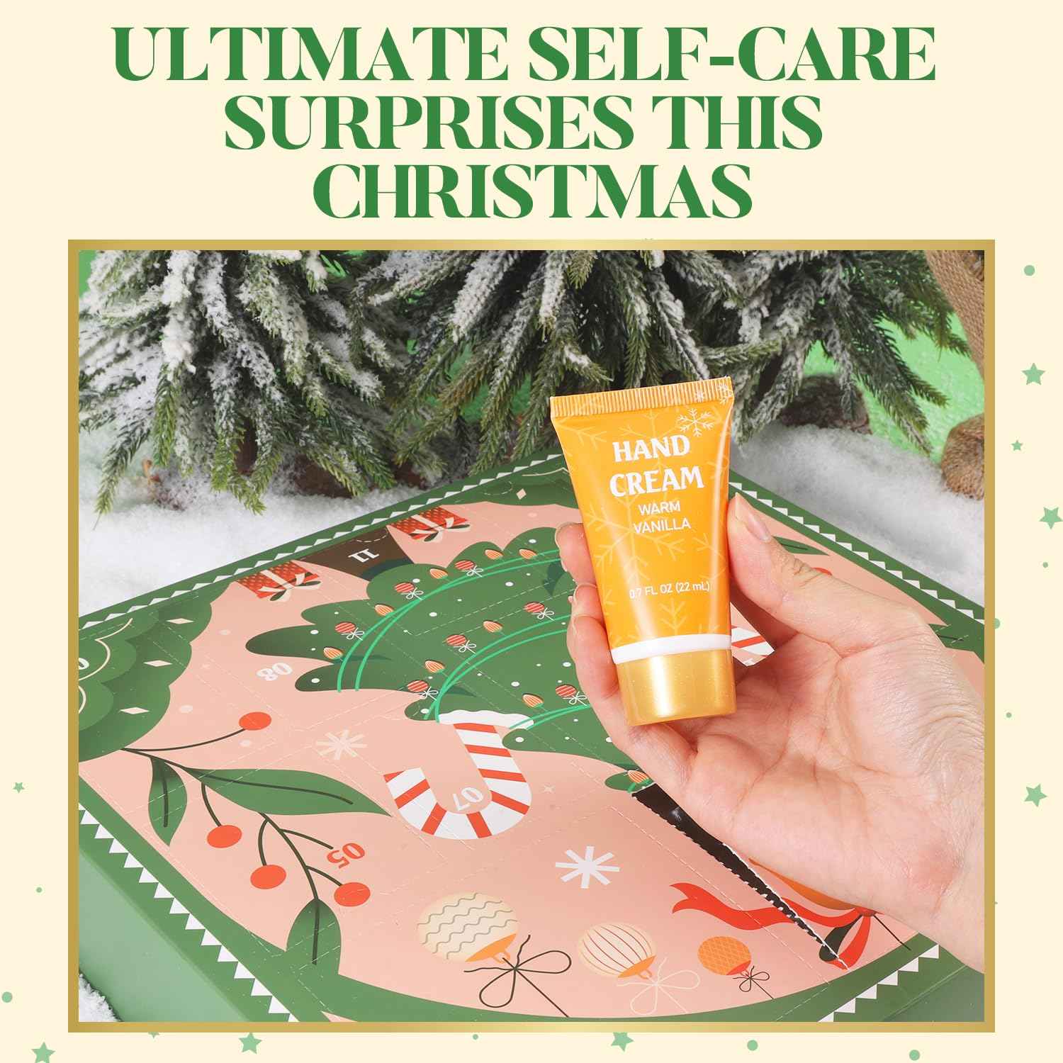 BFFLOVE 12-Piece Beauty Advent Calendar 2024 Bath and Body Gift Set with Luxurious Hand Creams, Bath Essentials, Christmas Bath Set for Men Women 2024-12 Days of Christmas for Women