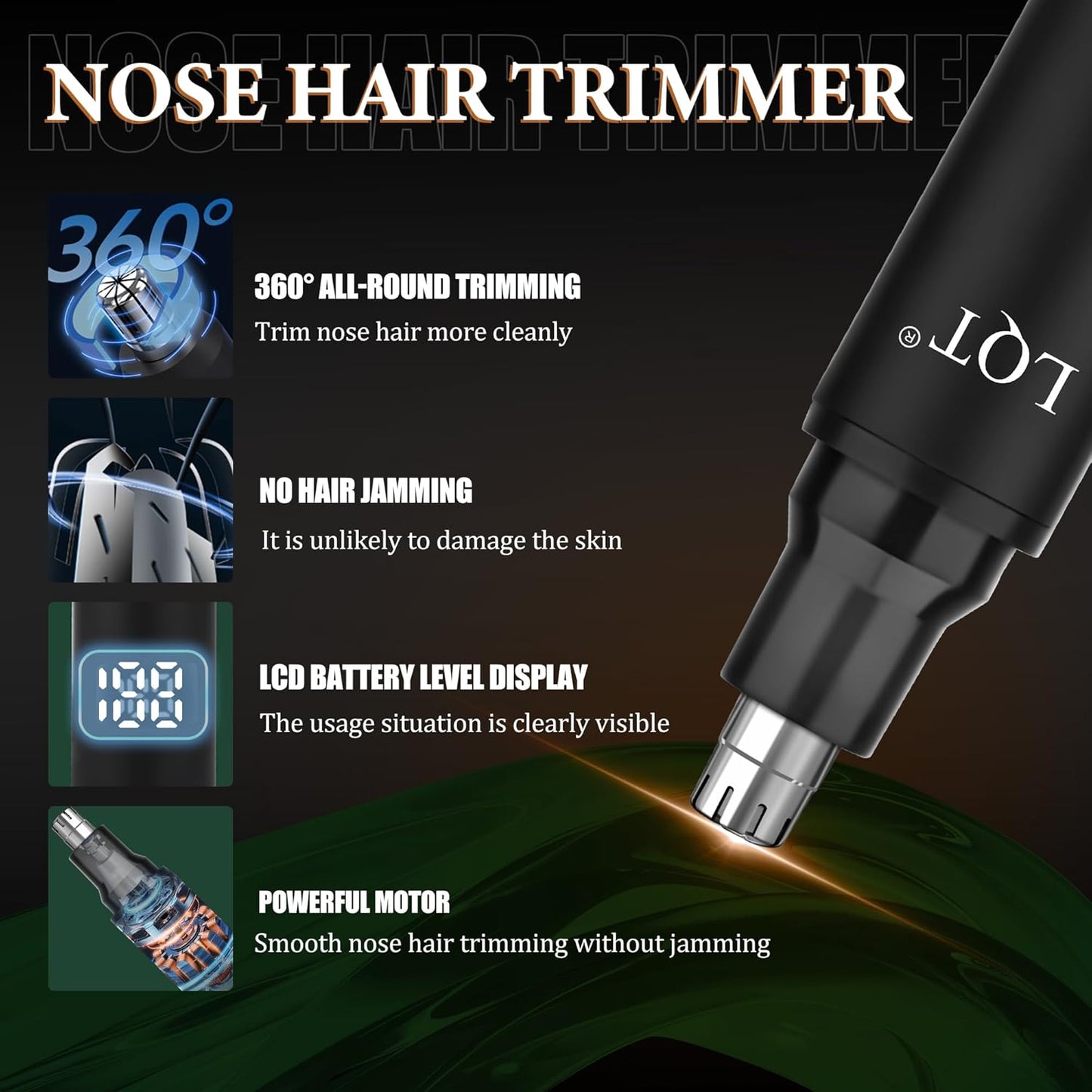 Hair Clippers for Men - 3-Piece Cordless Grooming Kit | Rechargeable Clipper, Foil Shaver & Nose Trimmer
