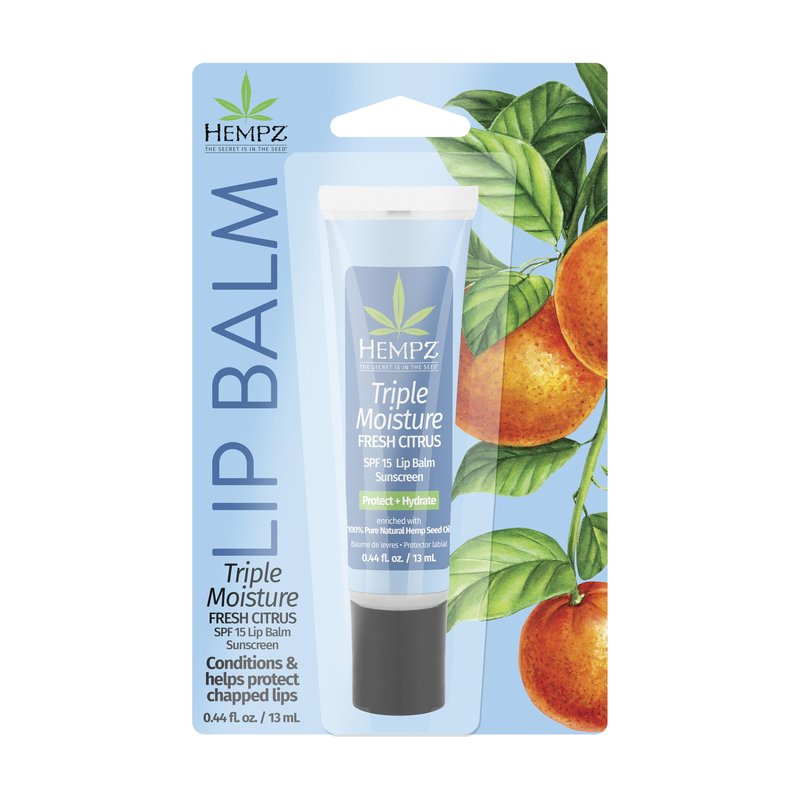 Hempz SPF 15 Lip Balm, Triple Moisture, Ultra Hydrating Lip Care for Men or Women, .44 oz.
