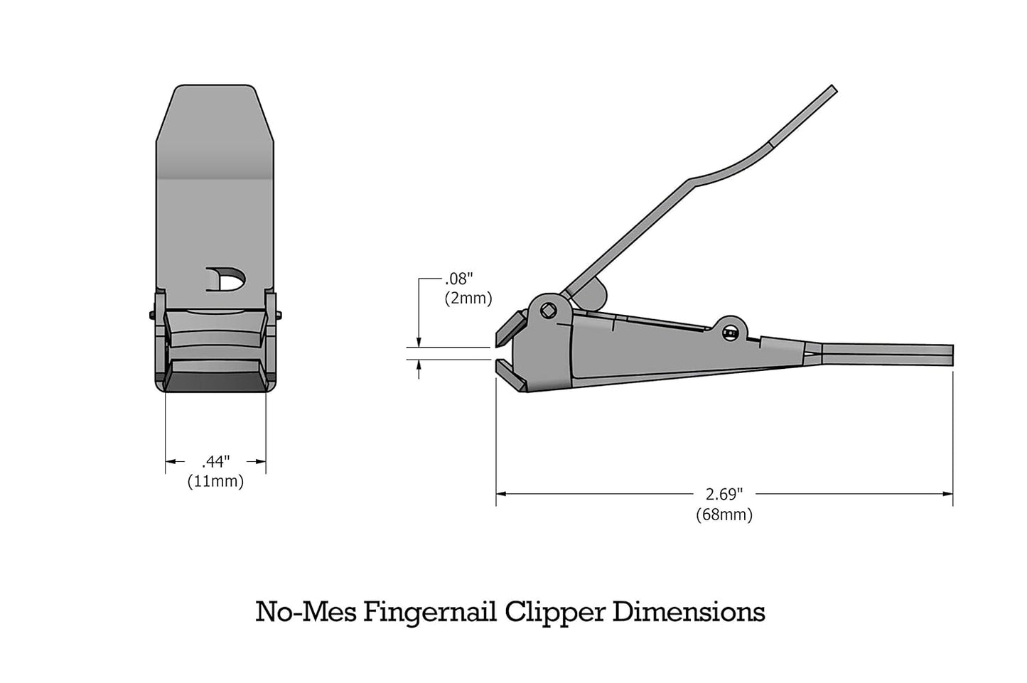 No-Mes Fingernail Clipper - Catches Clippings & Built-In Nail File | Made in USA