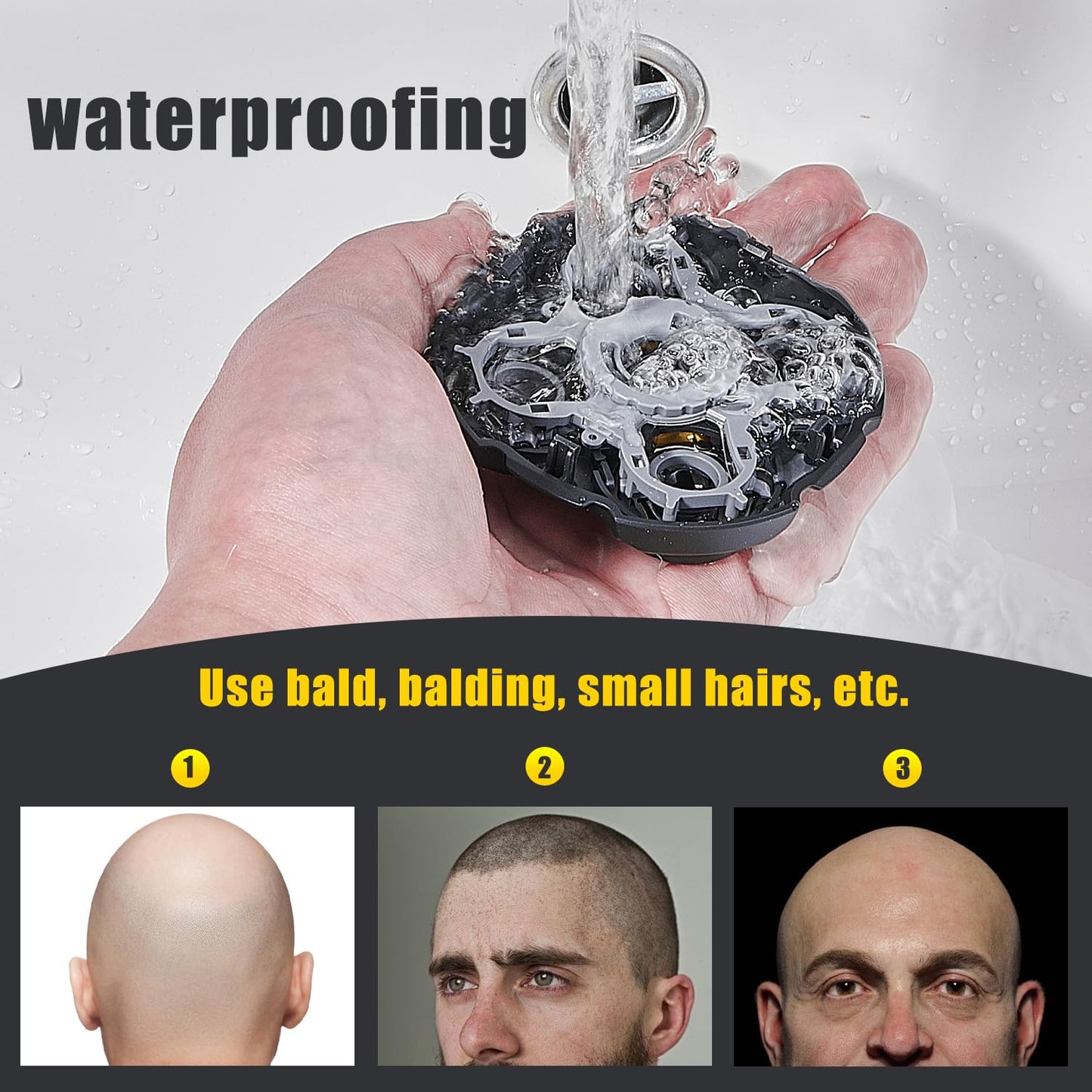 Shaver Replacement Heads Compatible with Microtouch Titanium Head Shaver, for Bald Men 4 Pack