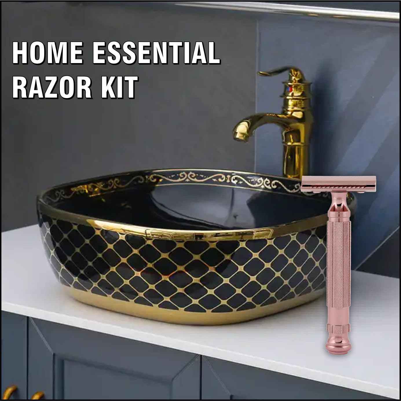 Pearl Shaving Double Edge Close Comb Safety Razor - Reusable Eco Friendly Metal Razor | Premium DE Men's Safety Razor