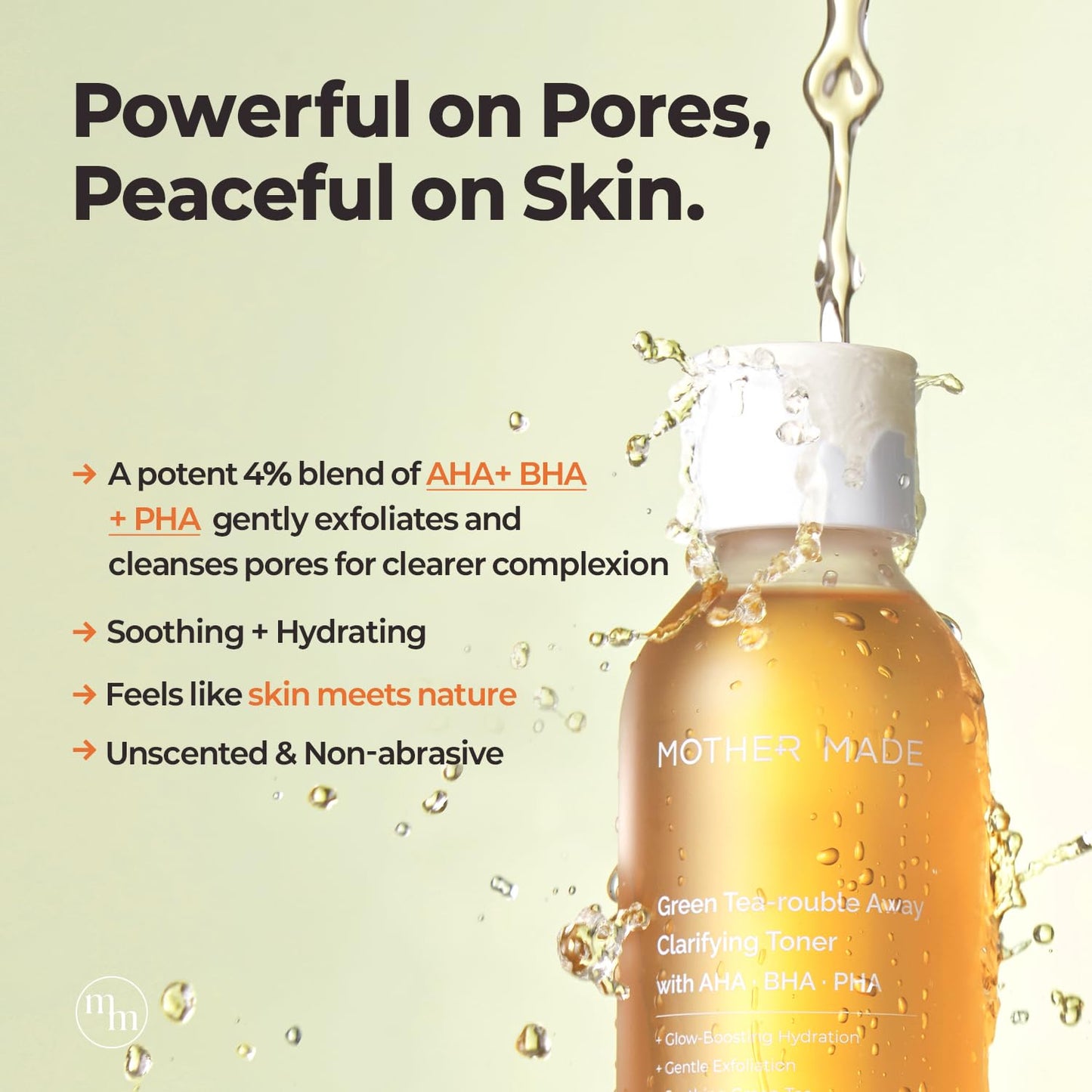 MOTHER MADE Green Tea-Rouble Away Clarifying Toner with AHA BHA PHA 150 ml
