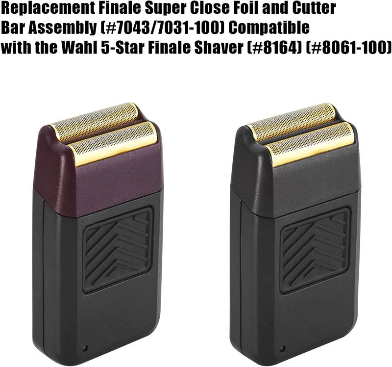 Professional 5 Star Finale Shaver Replacement Foil & Cutter Assembly - Compatible with Wahl 7031-100/7043-100 | Black 3-Pack