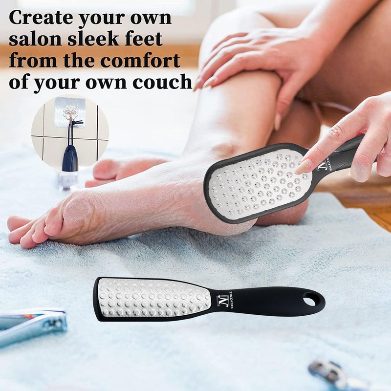 Foot Scrubber Dead Skin Double Sided Foot File Rasp Callus Remover, 2pcs Foot Bath Bombs,Pedicure Foot Scrubber Grater,Foot Heel Craper for Cracked Heels, Foot Grater Shaver Scraper 2pcs