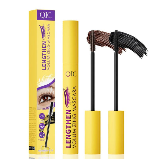 Volumizing & Lengthening Mascara - Waterproof, Smudge-Proof, Buildable Formula for Clump-Free Lashes - Adds Natural Volume & Length - Sweatproof, Long-Lasting, Curling - Easy to Apply (Brown)