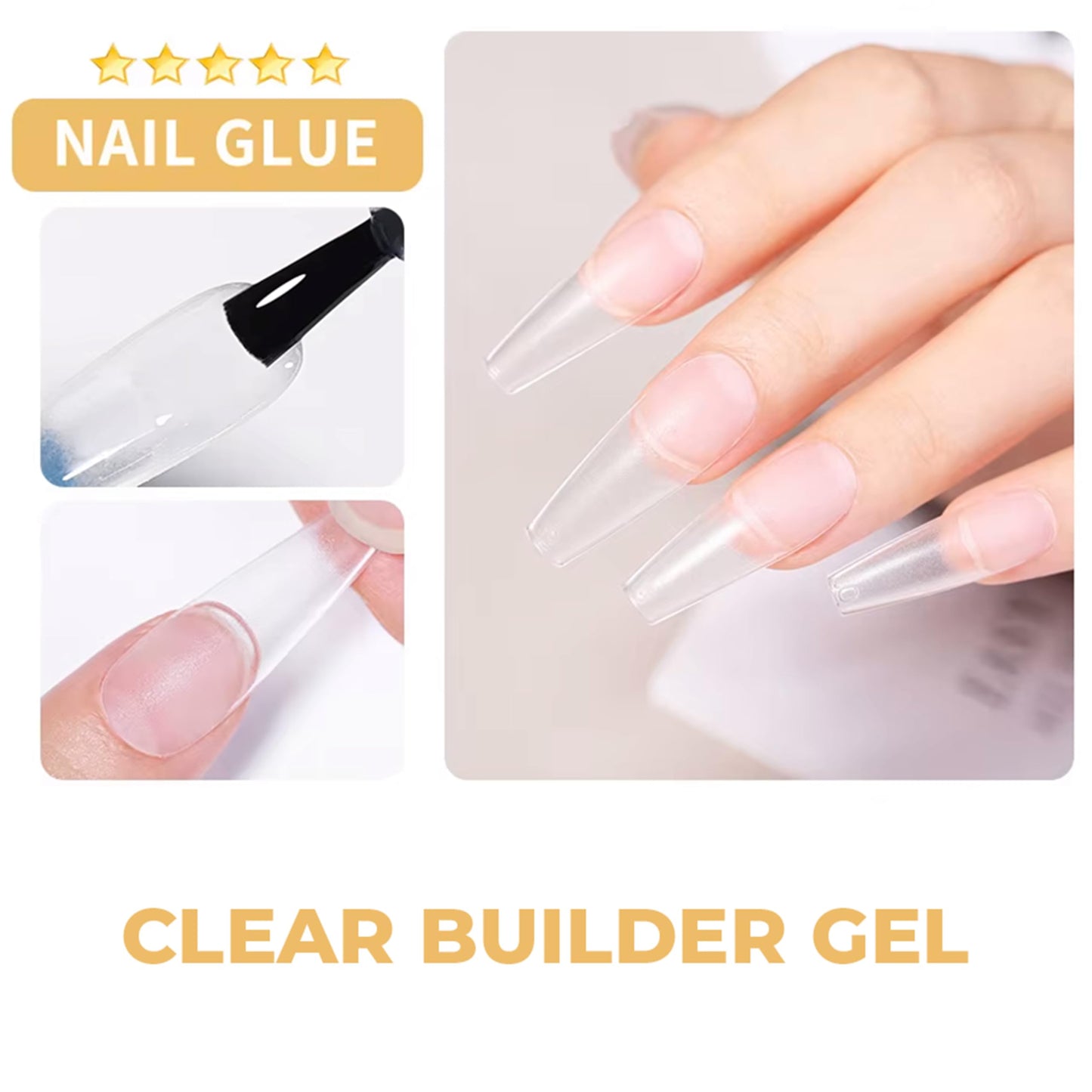 GEL - ATN Builder Gel Bottle 20ml - Clear | Strong & Durable Nail Extension Gel | LED/UV Curing | Professional-Grade Formula