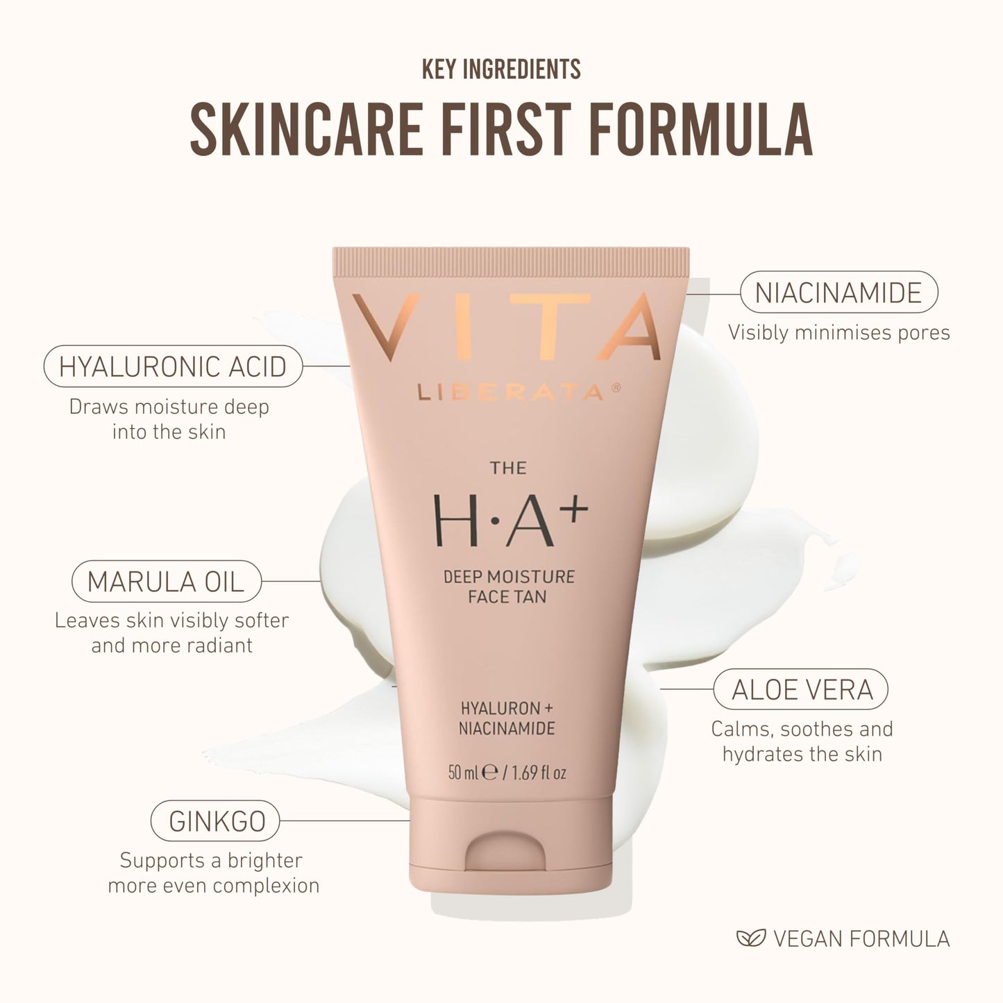 VITA LIBERATA Face Tanning Moisturizer 1.69 fl oz with Hyaluronic Acid & Niacinamide - Nourishing, Ultra Hydrating Moisturizer, For a Sun-Kissed, Radiant Glow, Customizable Tan, Fades Evenly