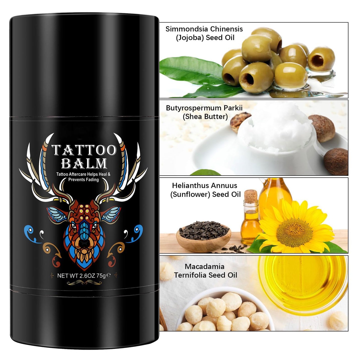 2pack Tattoo Aftercare Butter Balm, 2.6 oz, Old & New Tattoo Moisturizer Healing Brightener for Color Enhance, Natural Tattoo Cream