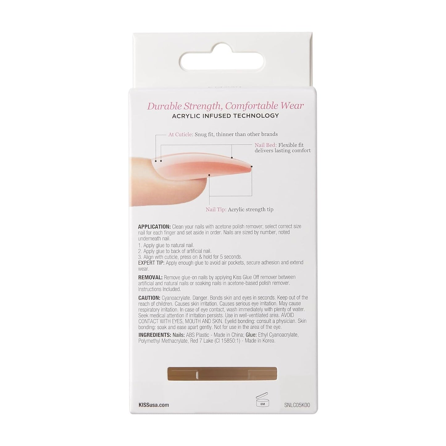 KISS Salon Acrylic Natural Press On Nails, Nail glue included, 'Rare', Nude, Short Size, Squoval Shape, Includes 28 Nails, 2g Glue, 1 Manicure Stick, 1 Mini File