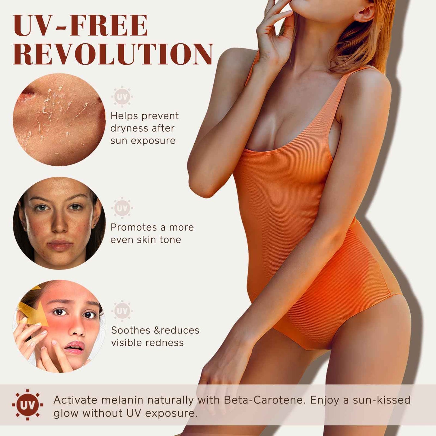 Tanning Drops to Drink - Tanning Drops - Sunless Tanning Drops To Drink - Bronze Tanning for Face and Body - Promotes Healthy Skin, Suitable for All Skin Types 1.69Floz