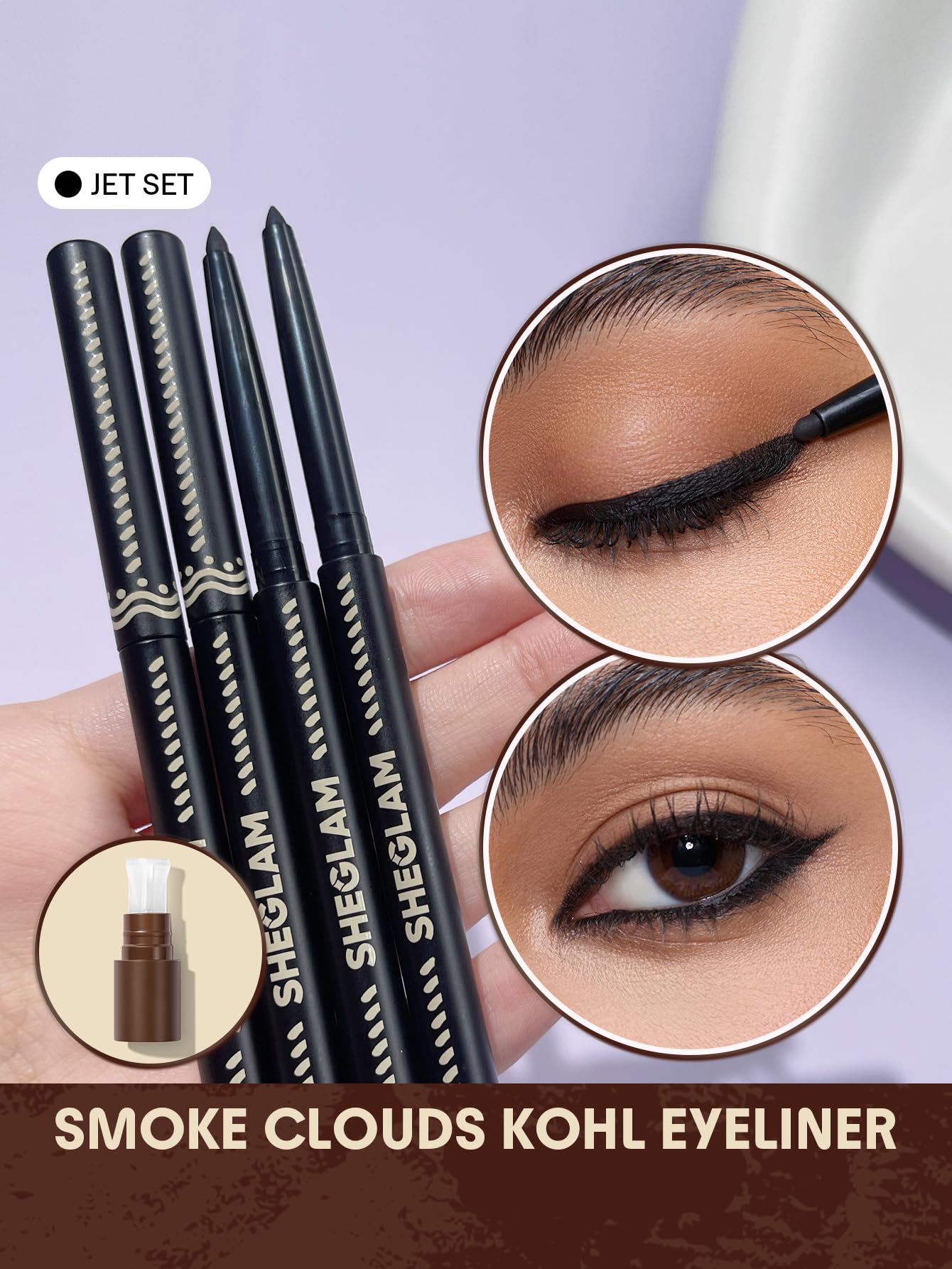 SHEGLAM Smoke Clouds Eyeliner Creamy Matte Finish Versatility - Jet Set