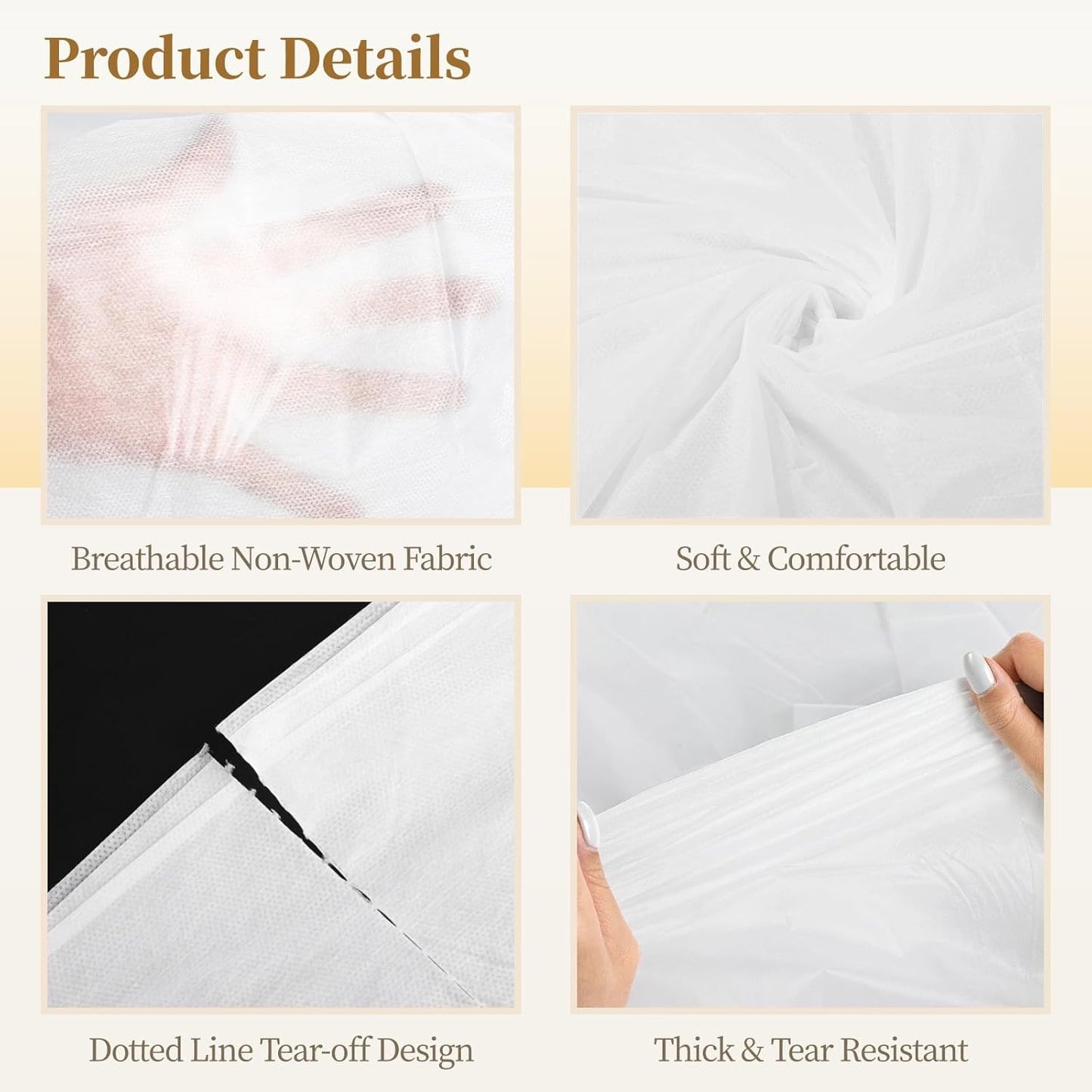 Disposable Massage Table Sheets - 100PCS Non-Woven Fabric Covers for Spa & Salon | 71” x 31.5”