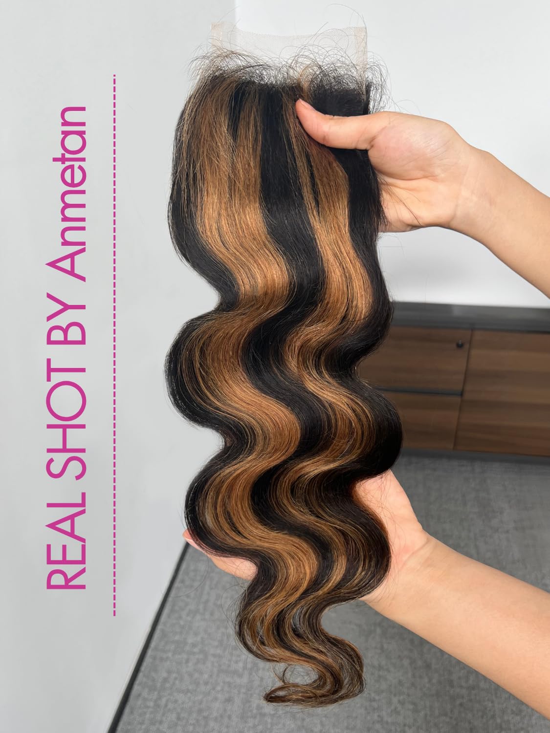 Honey Blonde Highlight 4x4 Closure Body Wave Human Hair - Balayage F1B/30 Remy Lace Closure | 10 Inch Pre-Plucked Natural Hairline