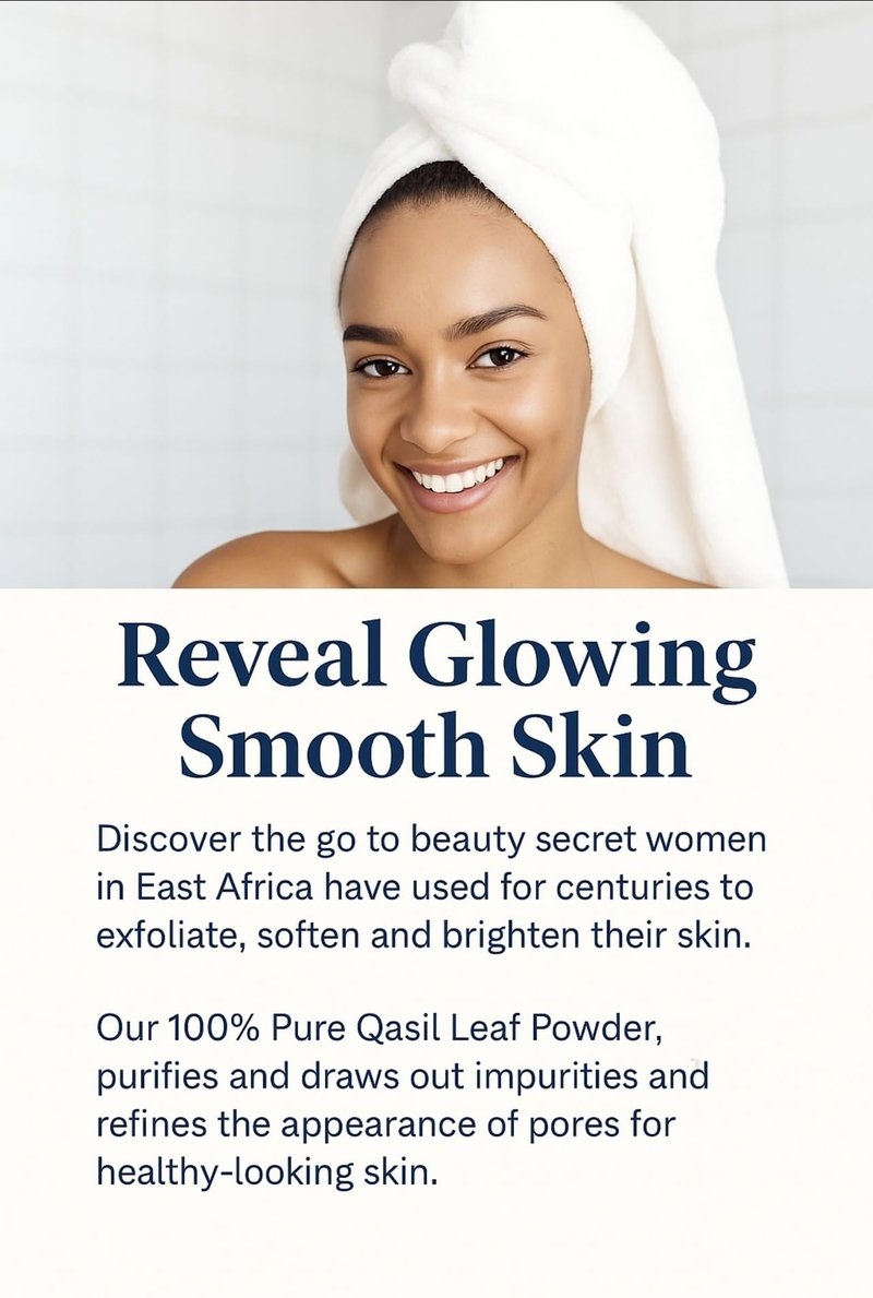 Qasil Organics – 100% Pure Qasil Leaf Powder – Deep Pore Cleansing Facial & Body Mask– Clears Blemishes, Blackheads and Clogged Pores for Clear Skin - 3.5 oz