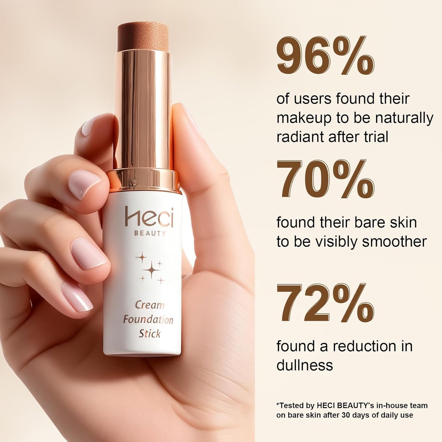 Tinted Foundation Stick - Balm to Cream Formula with Hydrating Ingredients | Medium Dark 04, 0.25 oz