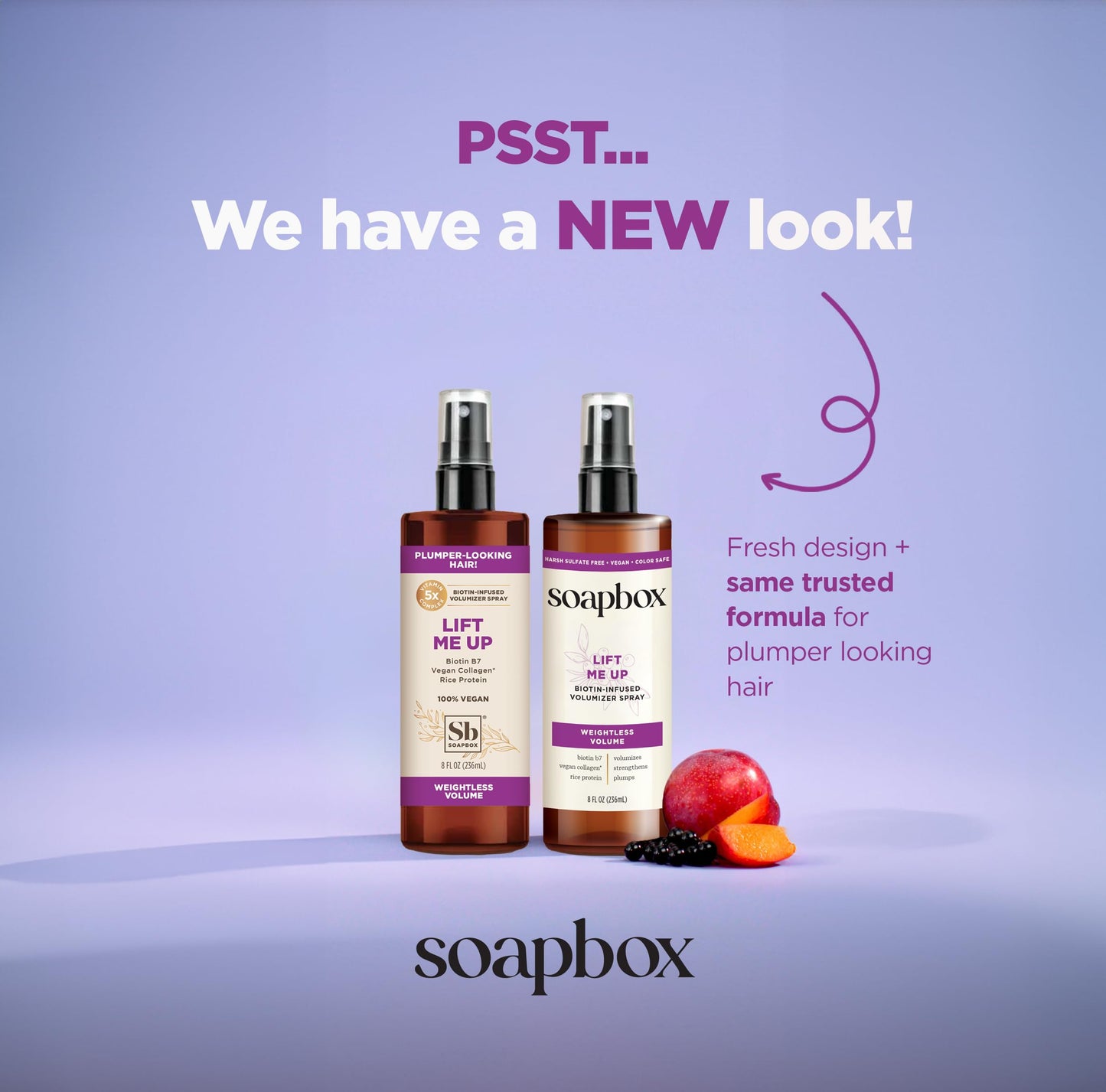 Soapbox Lift Me Up, Volumizing Spray for Hair - Adds Lift, Shine, & Volume to Hair - Biotin Lightweight Volume Spray - Clean Ingredients Free of Harsh Chemicals, Sulfates, Parabens & Silicones - 8 oz