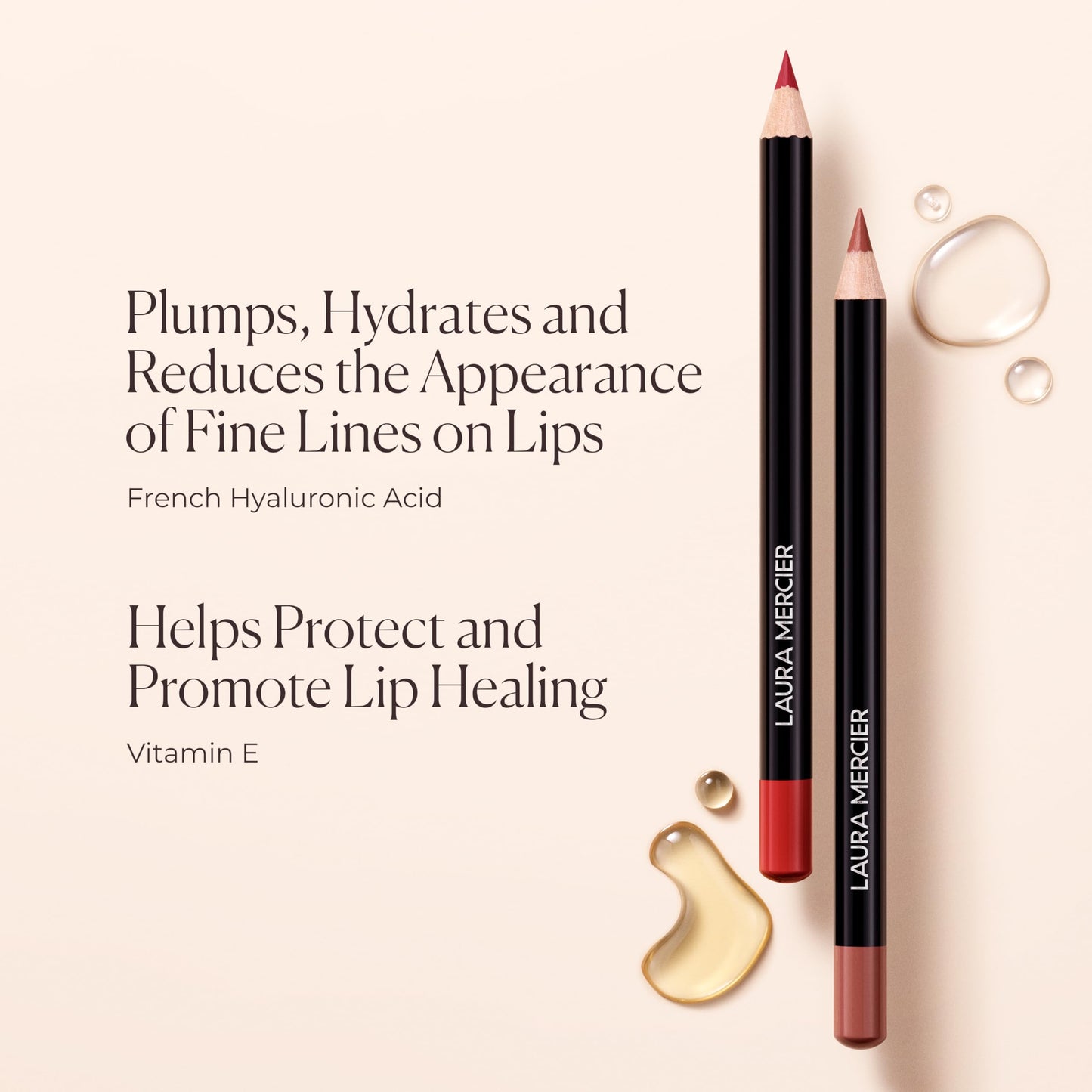 Laura Mercier Caviar Perfecting Lip Liner Pencil, 16HR Longwear, Comfortable Non-Dragging Application, Feather and Water-Proof, Infused with French Hyaluronic Acid and Vitamin E, 04 Elegant Blush