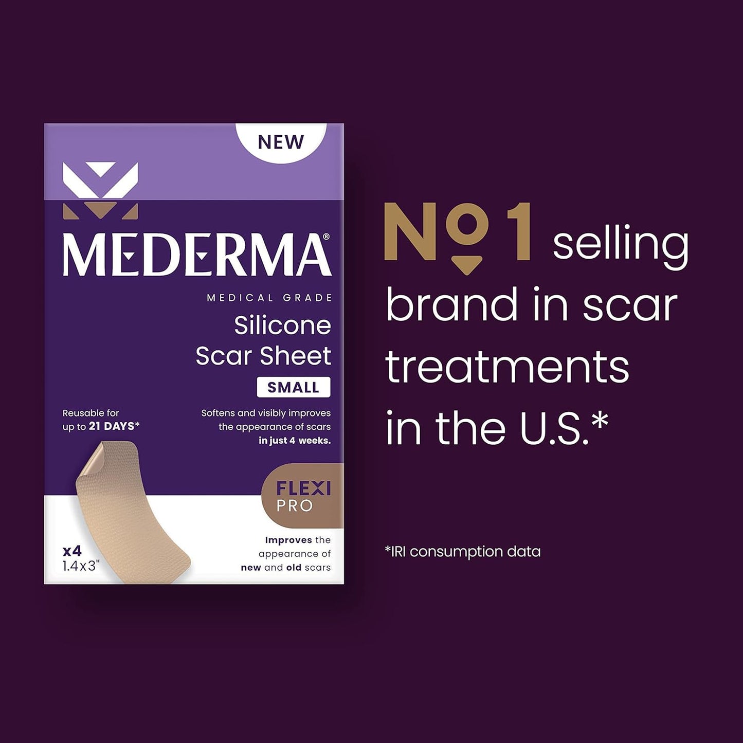 Mederma Scar Cream Plus SPF 30 - Silicone Scar Sheets for Old & New Scars | 0.7oz, 4 Count