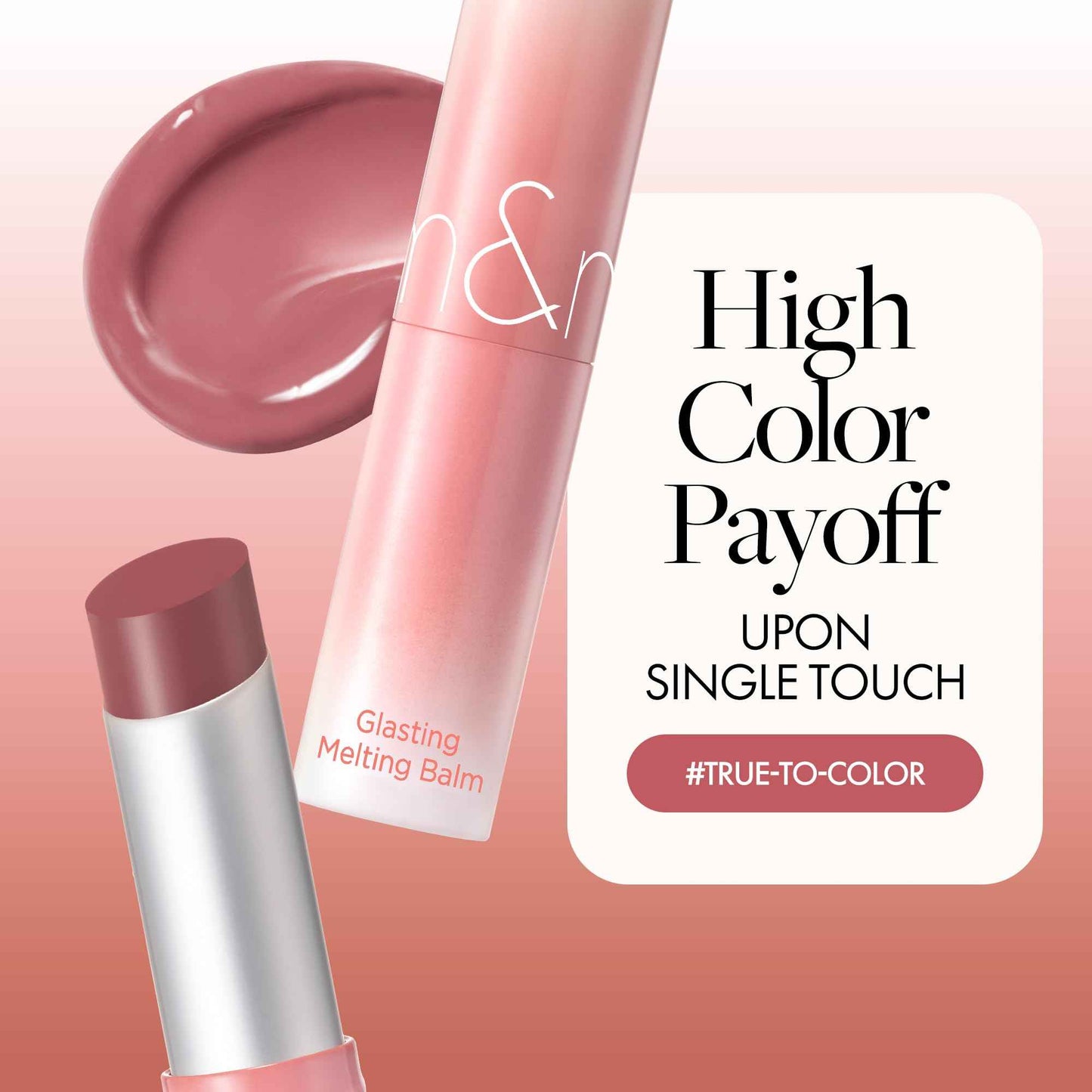 Glasting Melting Balm - High-Shine, Hydrating Tinted Lip Balm - Buildable Gloss & Vegan Formula - Korean Glossy Lip Balm with Shea Butter 0.12 oz (#12 Veiled Rose)