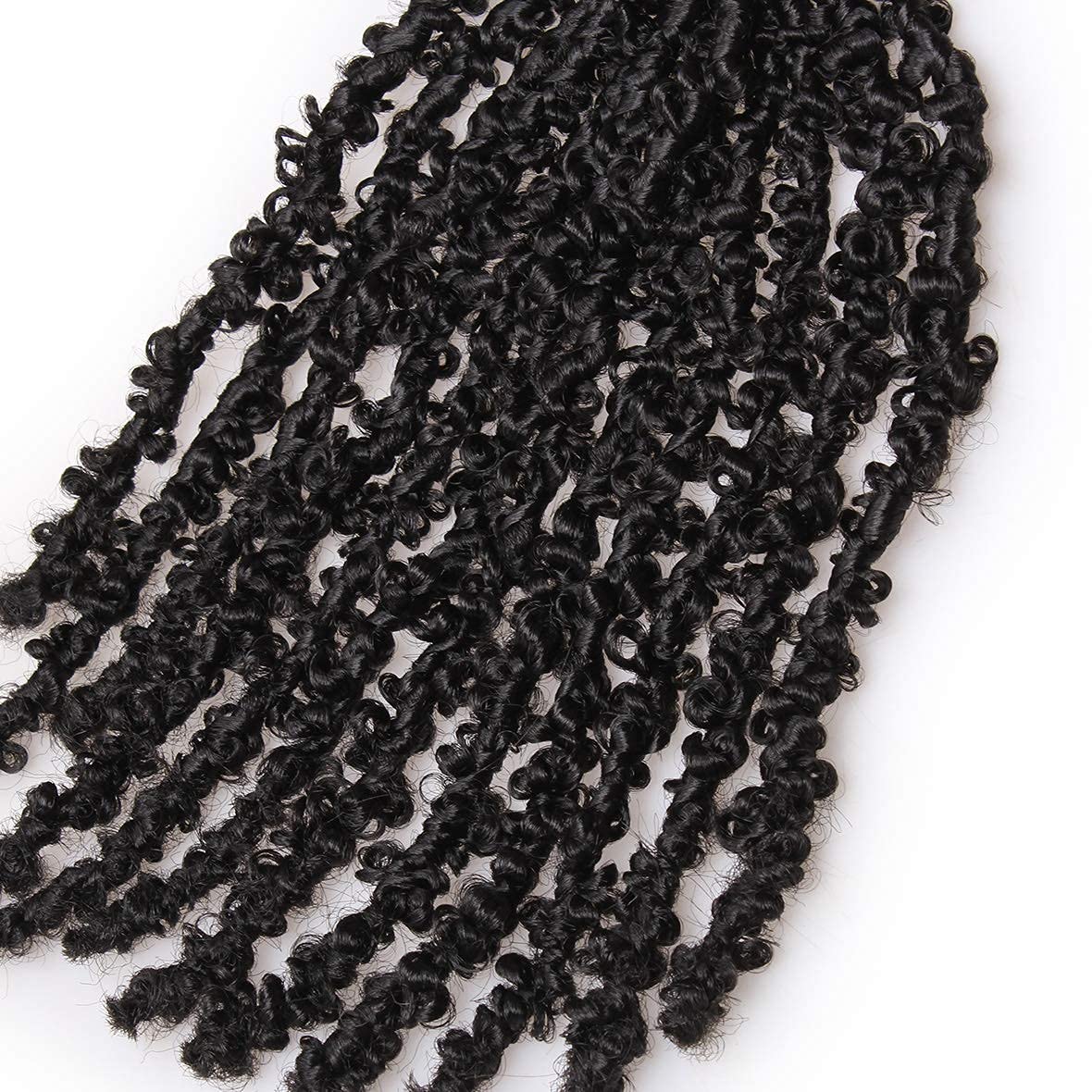 Beverlee Butterfly Short Bob Faux Locs Crochet Braids Pre-twisted Soft Locs Hair for Women #1B
