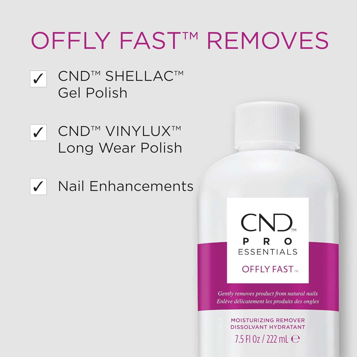 CND Offly Fast Nail Polish Remover - Moisturizing Formula, 7.5 fl oz