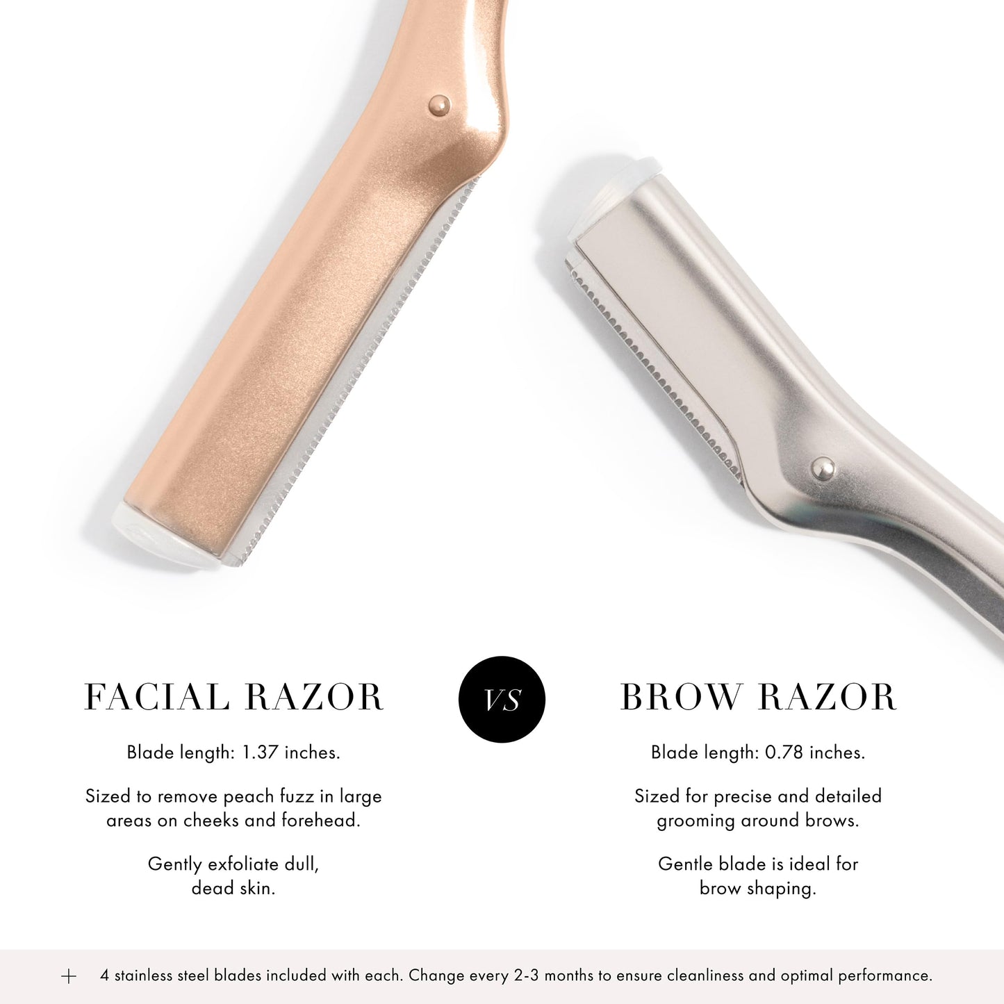 Tweezerman Facial Razor Rose Gold