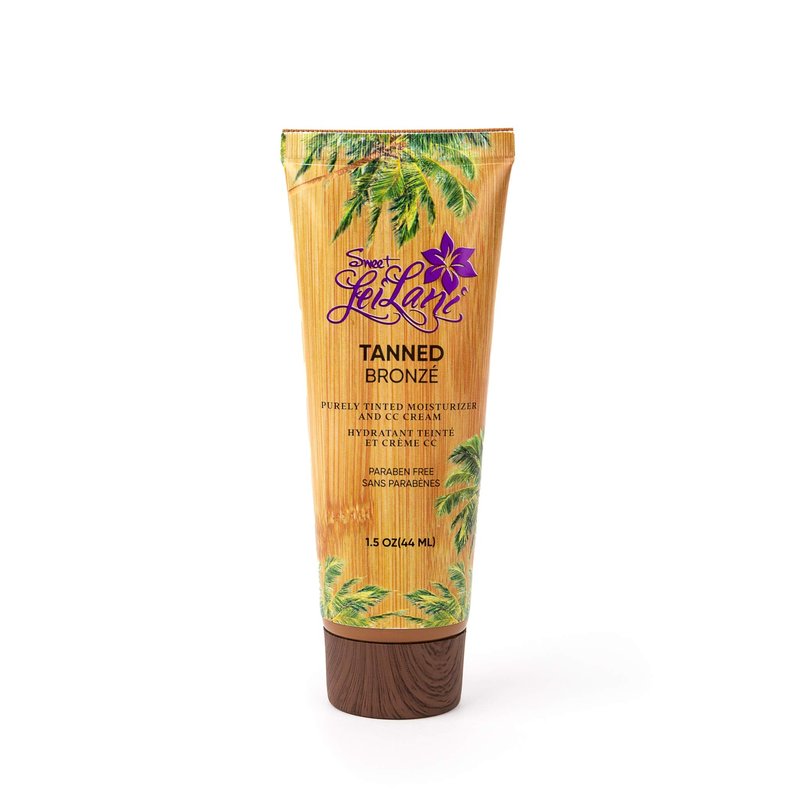 SWEET LEILANI Purely Tinted Moisturizer for Face, Non Chemical Hydrating Mineral Sunscreen For Face With Essential Vitamins, Infused with Green Tea, Rose Hip and Grape Seed |1.5 Fl. Oz| Tanned