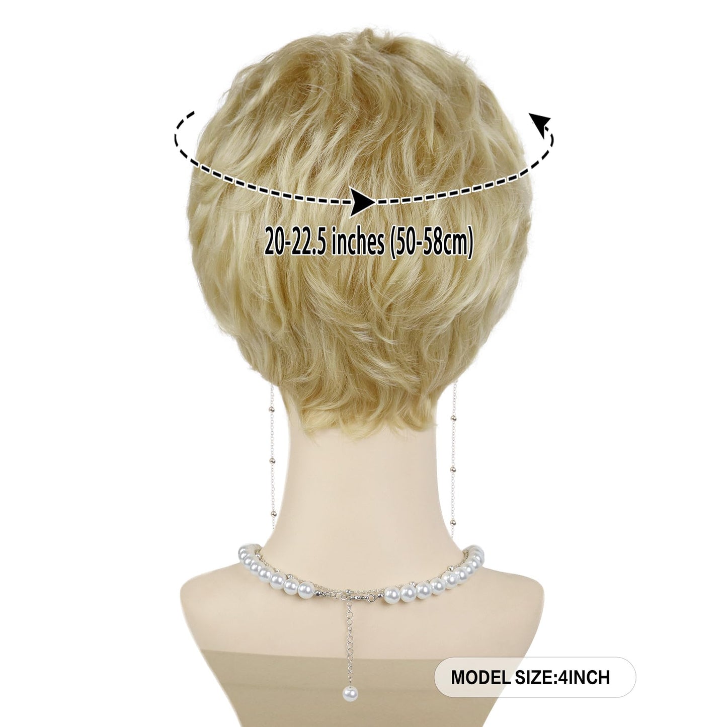 GNIMEGIL Curly Blonde Wig Sets Synthetic Hair Golden Grandma Wigs With Bangs Mommy Granny Outfits Betty White Wig Women Short Elderly Wigs With Glasses,Necklace For Old Lady Halloween Costume