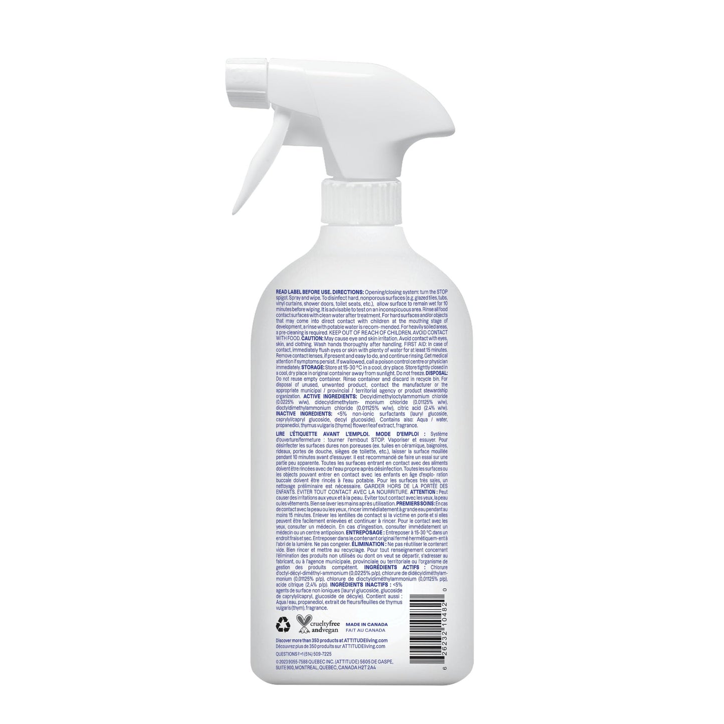 ATTITUDE Fruit & Vegetable Wash, Unscented Food-Safe Produce Wash to Remove Dirt, Wax & Residue, Vegan Plant-Based Produce Cleaner, 27.1 Fl Oz