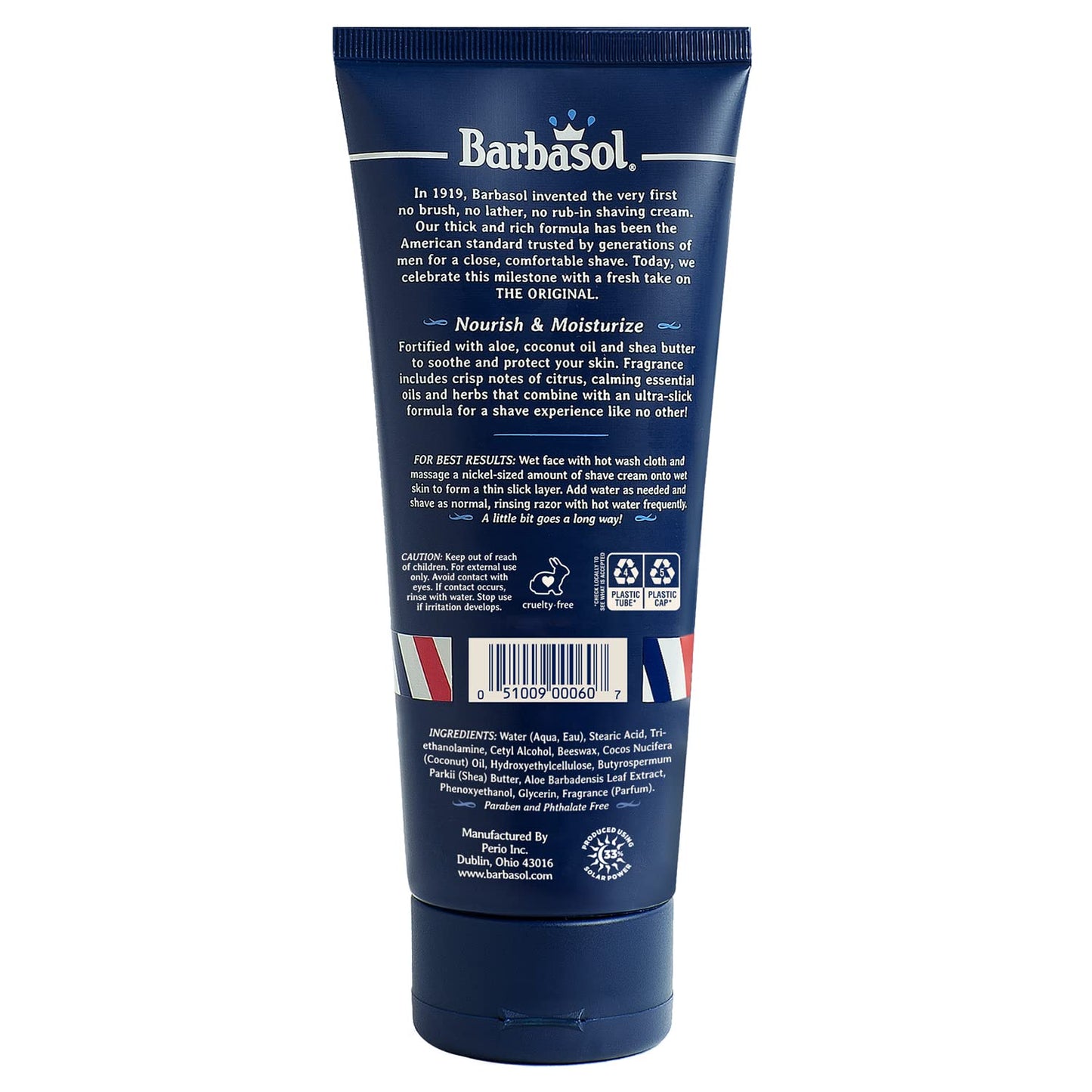 Barbasol 1919 Classic Shaving Cream for Men, USA Made, 6 oz (Pack of 1)