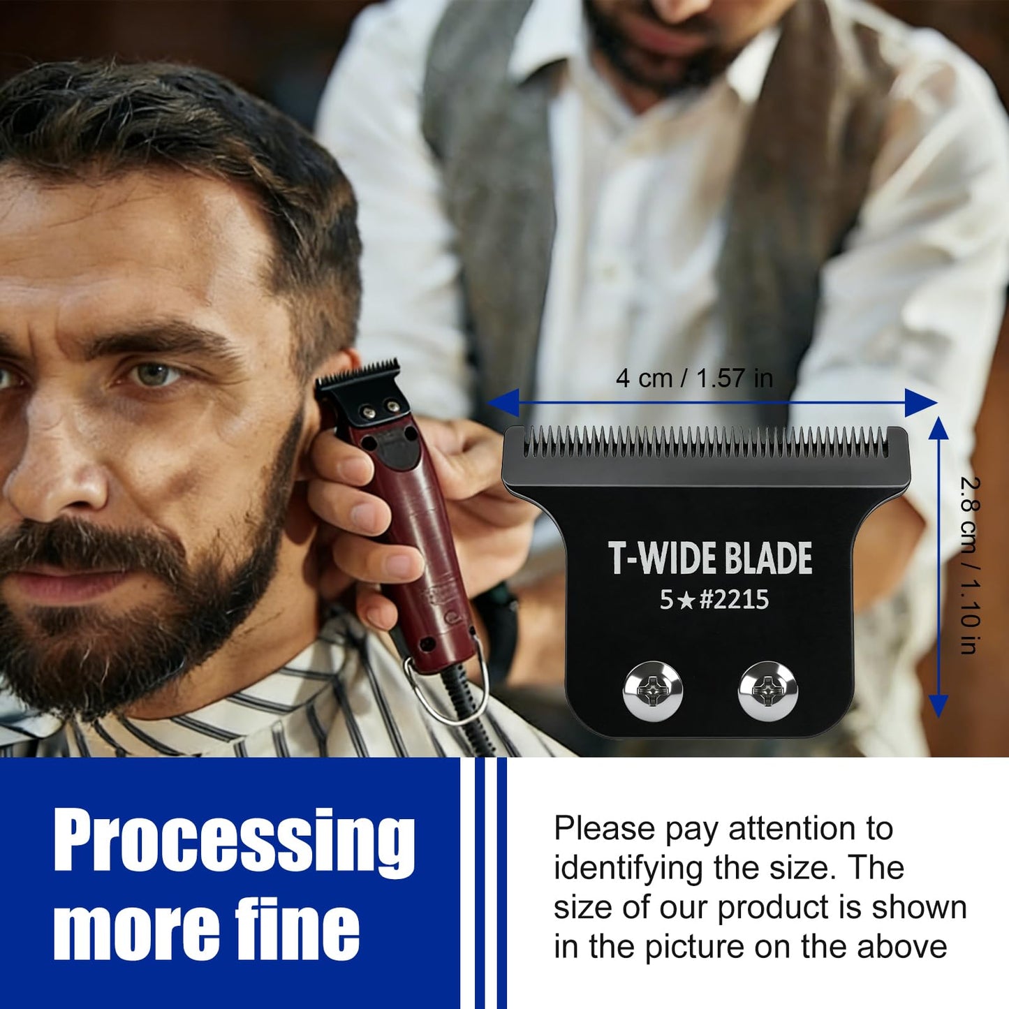 Black 2215 Replacement T Wide Blades for Wahl 5 Star Detailer Li Trimmer