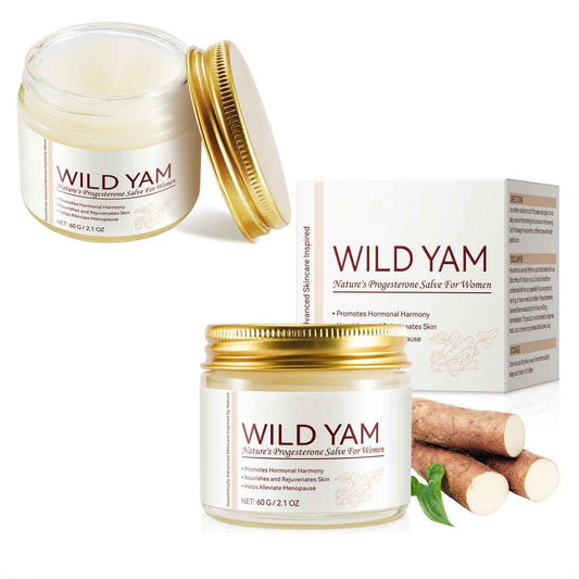 Enriched Wild Yam Cream, Korean Moisturizer Face Cream Anti Aging, Organic Wild Yam Root Cream for Hormone Balance, Estrogen Cream for Women Menopause Face Dryness Relief (2PCS)
