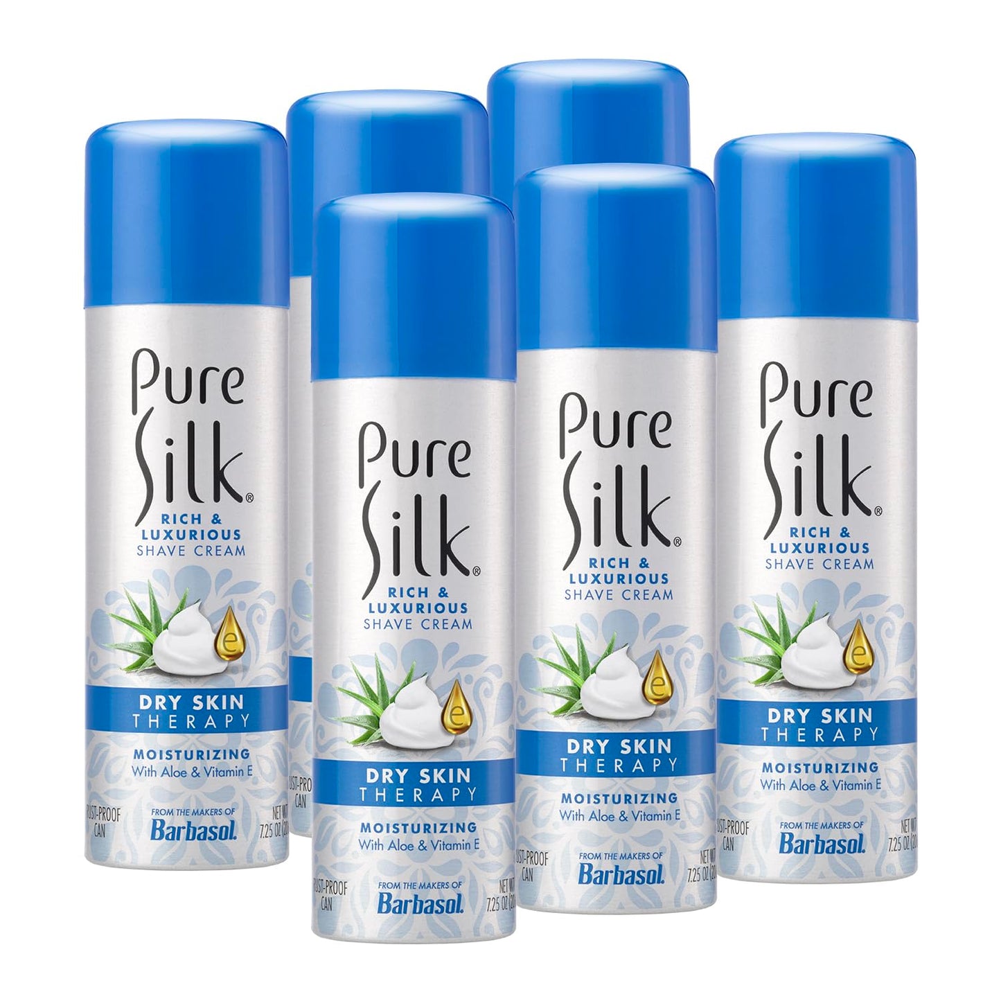 Pure Silk Dry Skin Treatment Spa Therapy Shave Cream for Women, 7.25 Oz, Pack Of 6