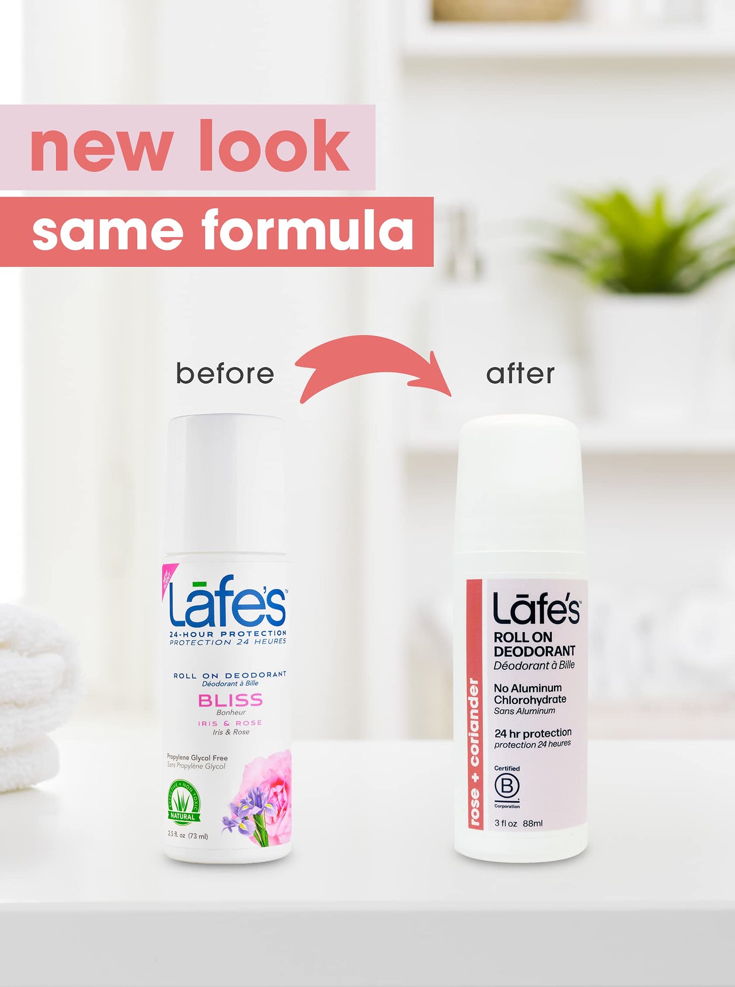 Lafe's Natural Deodorant | 3 Ounce Roll-On Aluminum Free Natural Deodorant | Rose & Coriander (1 Pack)