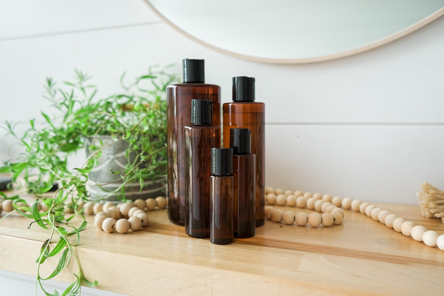 Nature Packaged Plastic Amber Bottles (Pack of 12) - 8oz Amber Plastic Bottle with Screw Caps; Used as Reusable Shampoo Bottle, Lotion Bottles, Bottles for Travel and Body Wash Container