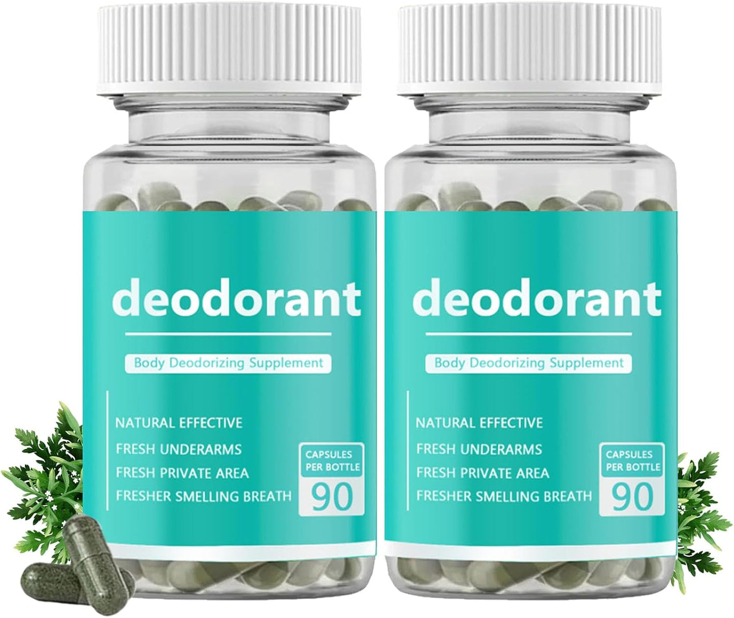 Body Deodorizing Supplement - Chlorophyll Capsules for Odor Control | 90 Count for Men & Women