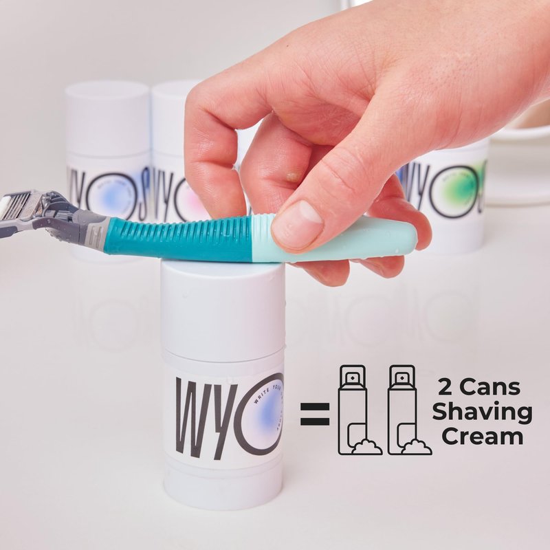 WYOS Shave Stick for Men – Hydrating Glycerin Formula for Sensitive Skin, Smooth Glide for a Close Shave, Solid Shaving Cream Stick, Hands-Free, No Mess, Leak-Proof & TSA-Friendly, 3 Pack
