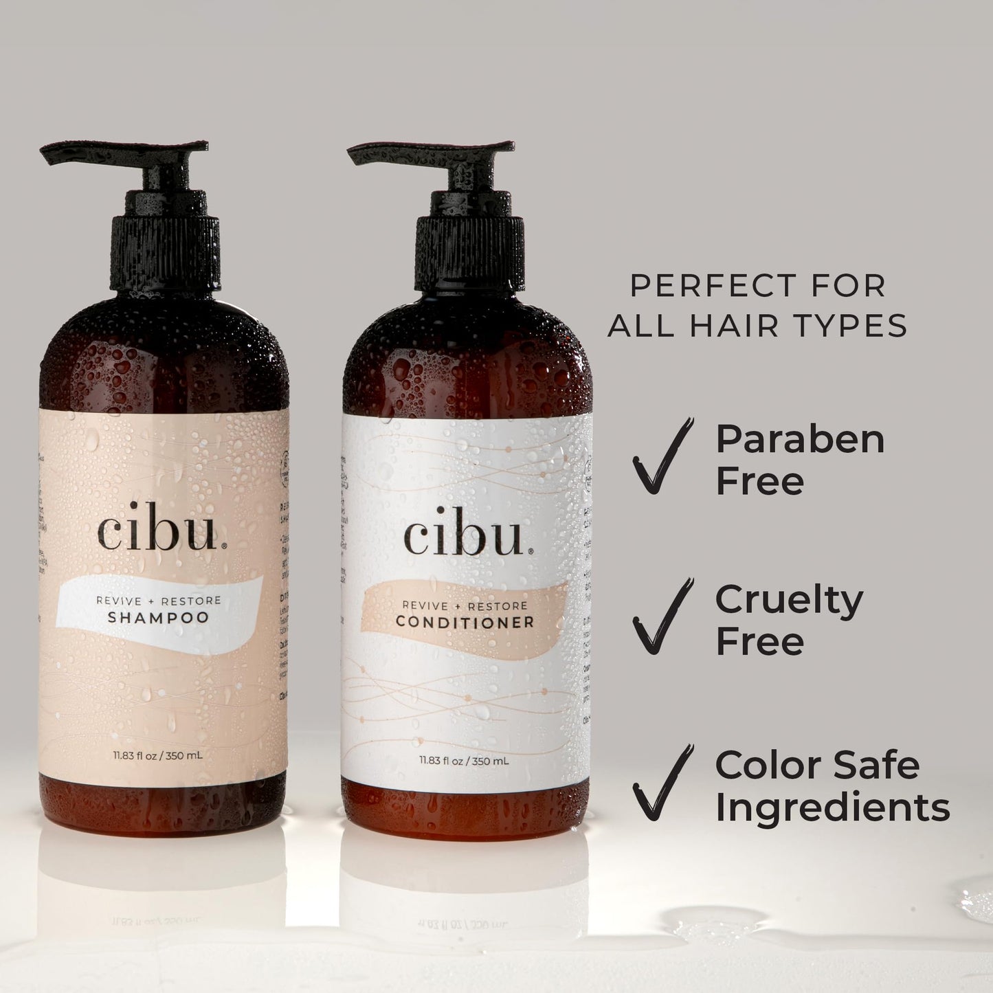 Cibu Revive and Restore Conditioner | Repair Conditioner with Oleic Acid, Linoleic Acid, Vitamin E & K | Eliminates Frizz, Seals Split Ends, Strengthens, Fortifies and Smoothens Hair Strands | 11.83oz
