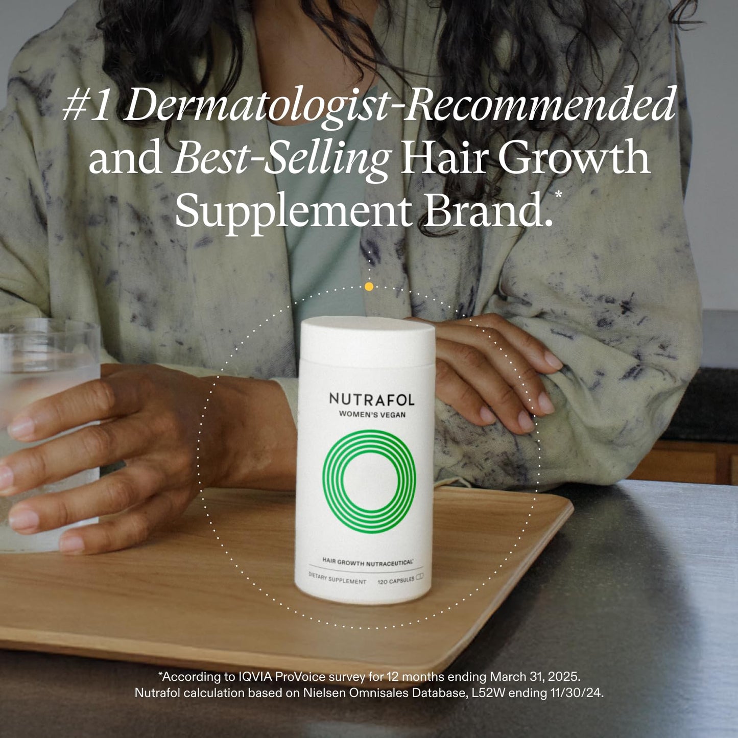 Nutrafol Women's Hair Growth Supplements, For Women 18-44 Years Old, Clinically Tested for Visibly Thicker, Stronger Hair, 100% Vegan Ingredients, Dermatologist Recommended - 3 Month Supply