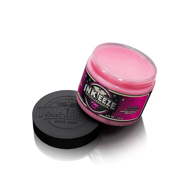 INK-EEZE Pink Tattoo Ointment - Vegan Aftercare with Essential Oils | 6oz Bubble Gum Scent