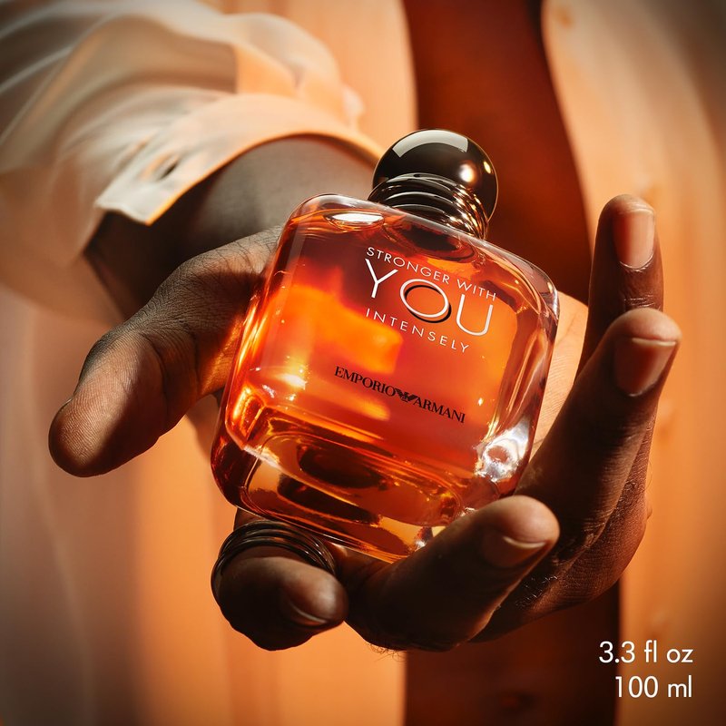 Armani Beauty – Stronger With You Intensely – Cologne for Men – Fougère Ambery Woody Men’s Fragrance – Pink Pepper, Lavender, Vanilla Notes - 1.7 Fl Oz