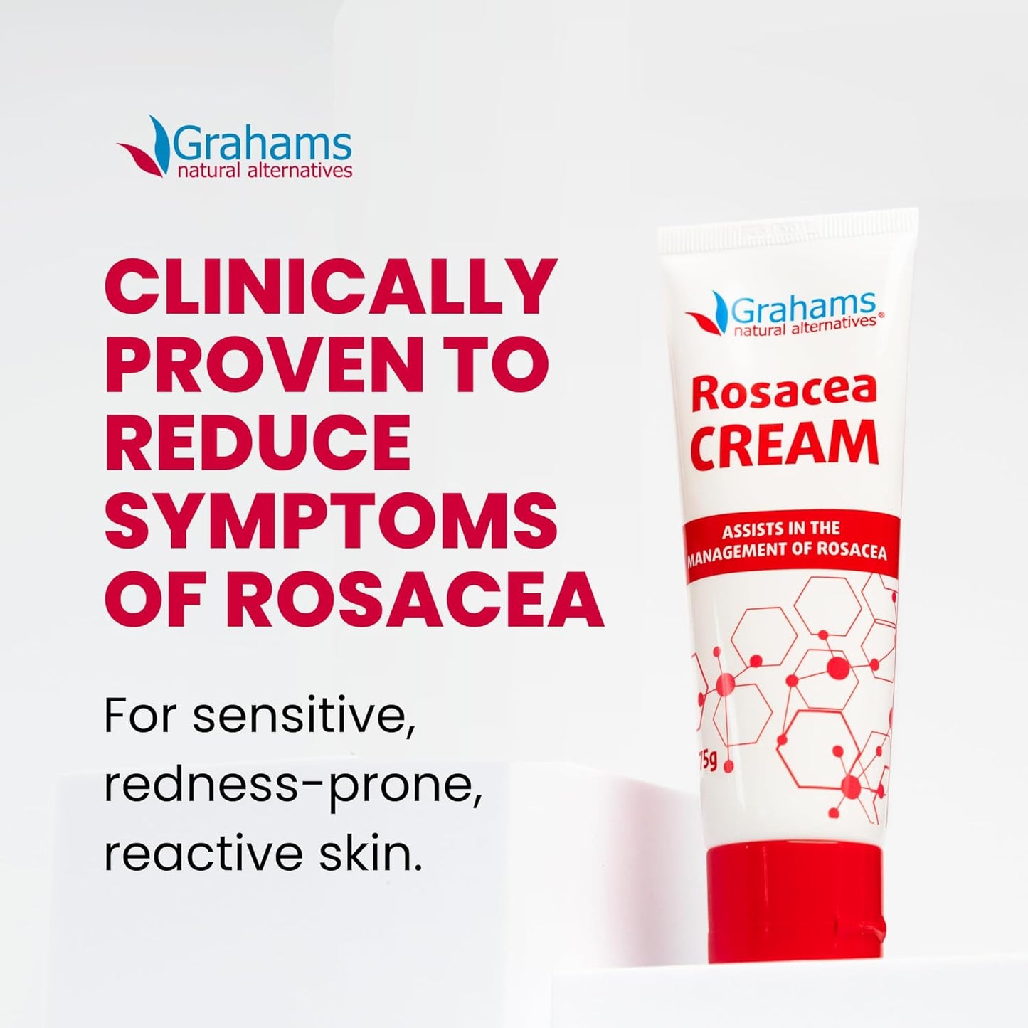 Natural Rosacea Treatment - Anti-Redness Face Cream to Soothe Flare-Ups | Hypoallergenic, Steroid-Free (2.64 fl oz)