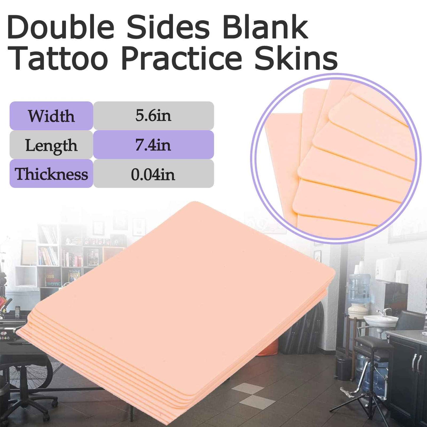 20pcs Tattoo Skin Practice Fake Skins - Usiriy Tattoo Practice Skin 8”x6“ Double Sides Blank Tattoo Skins Tattoo Practice for Beginners and Experienced Artists Tattoo Supplies