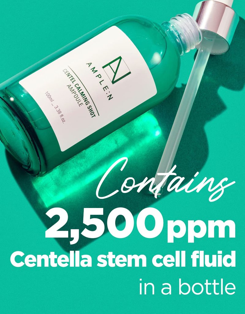 Centella Asiatica Calming Face Serum - Korean Soothing Ampoule for Sensitive Skin | Redness Relief & Acne Treatment, 3.38 fl. oz.