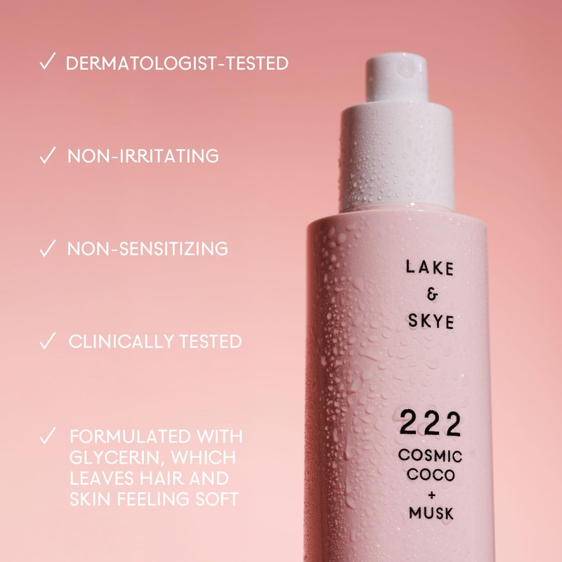 Lake & Skye 222 Cosmic Coco + Musk Hair & Body Mist 3.4 Fl Oz (100 mL), White Musk, Coconut Milk, Macaron Sugar, Hydrating, Softening